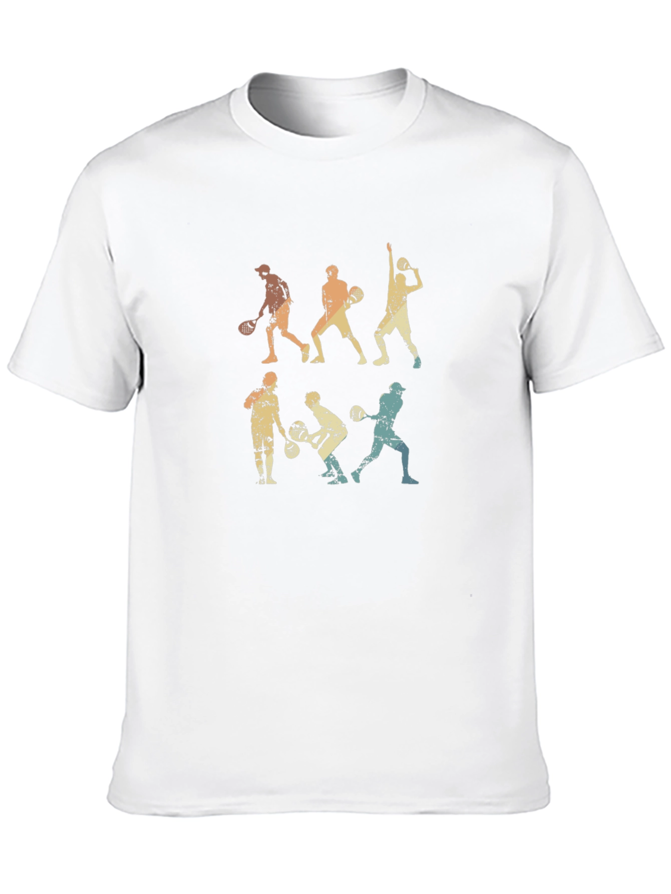 Retro Tennis Player Black T-Shirt