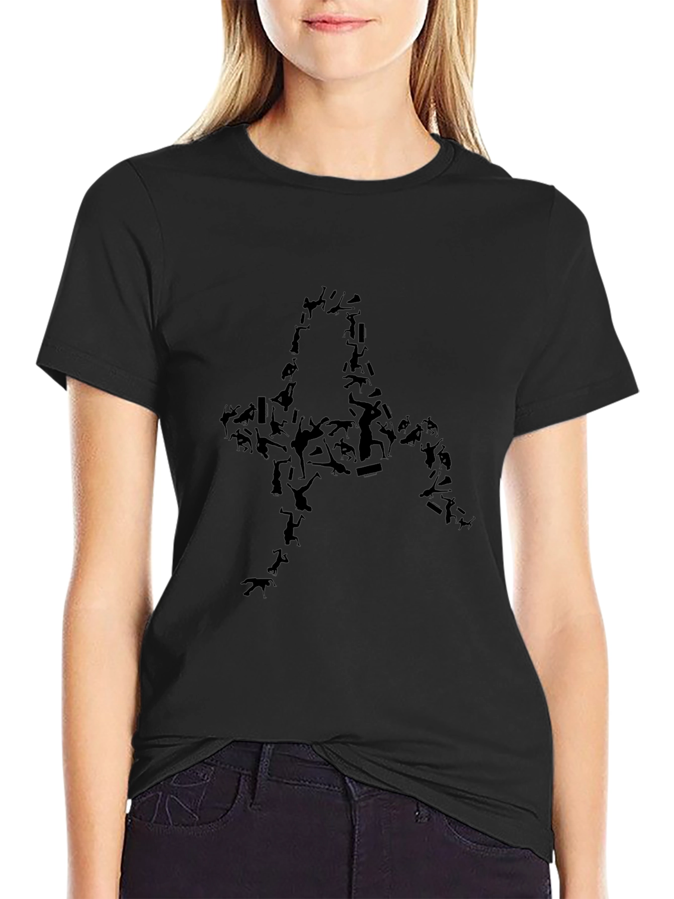 Animal Silhouette Black Graphic Tee