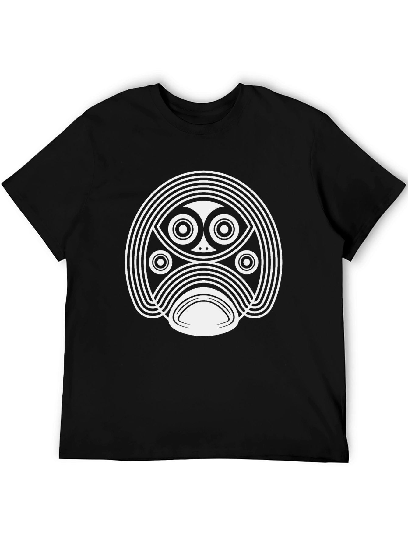 Abstract Graphic Tee - Stylish Black Cotton Shirt