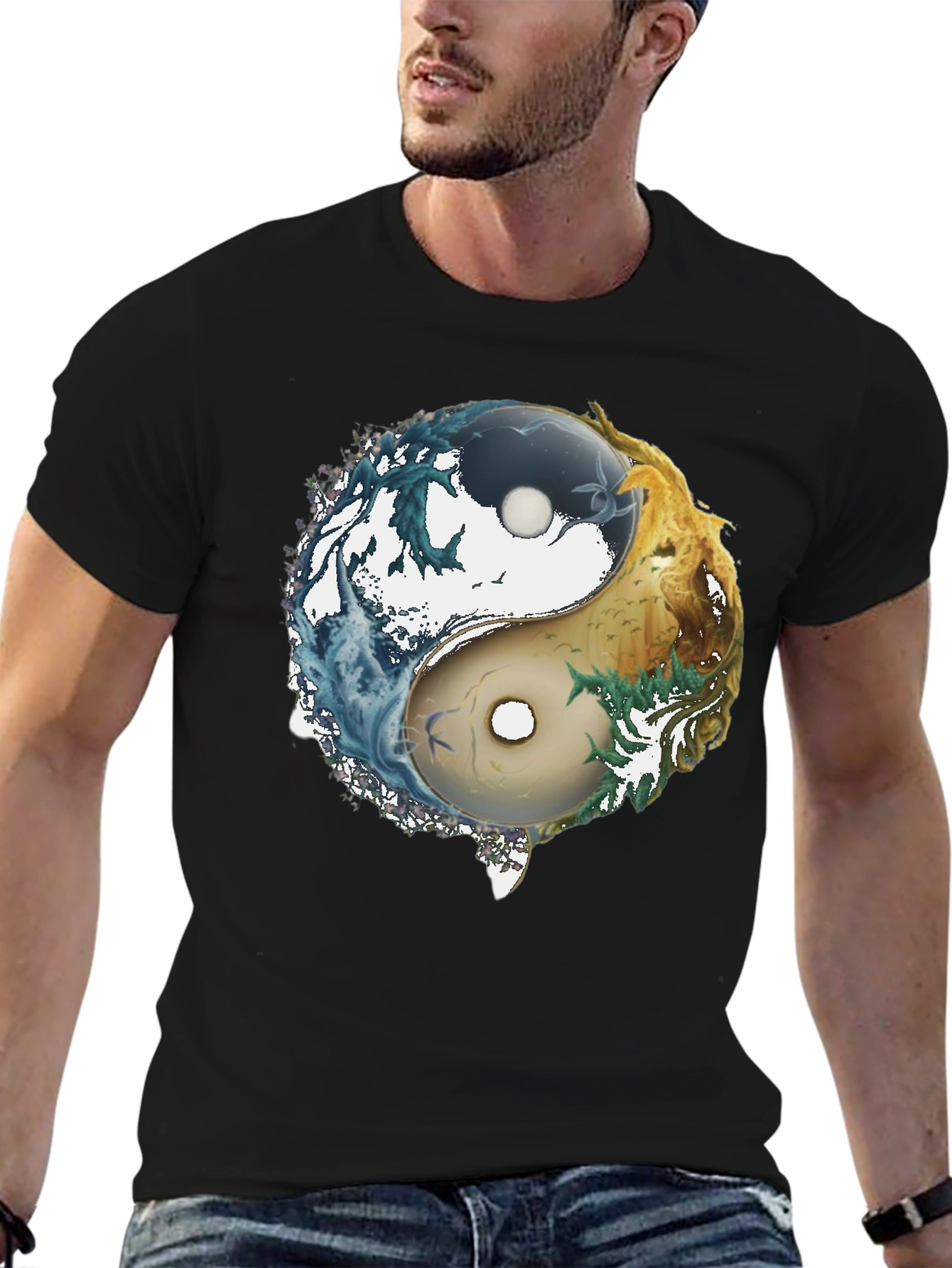 Yin Yang Elements Graphic T-Shirt - Balance & Harmony