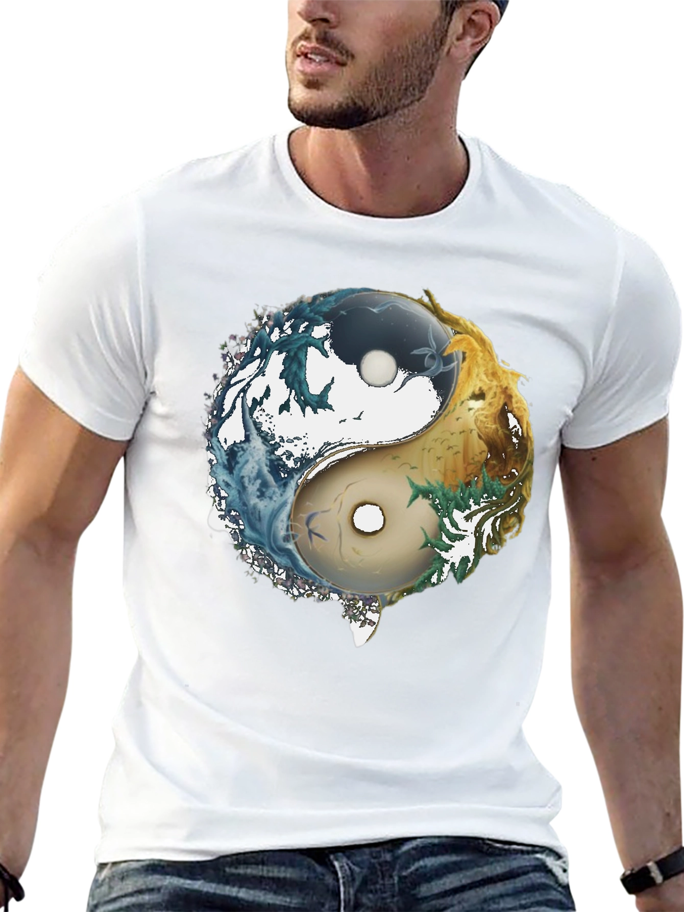 Yin Yang Elements Graphic T-Shirt - Balance & Harmony