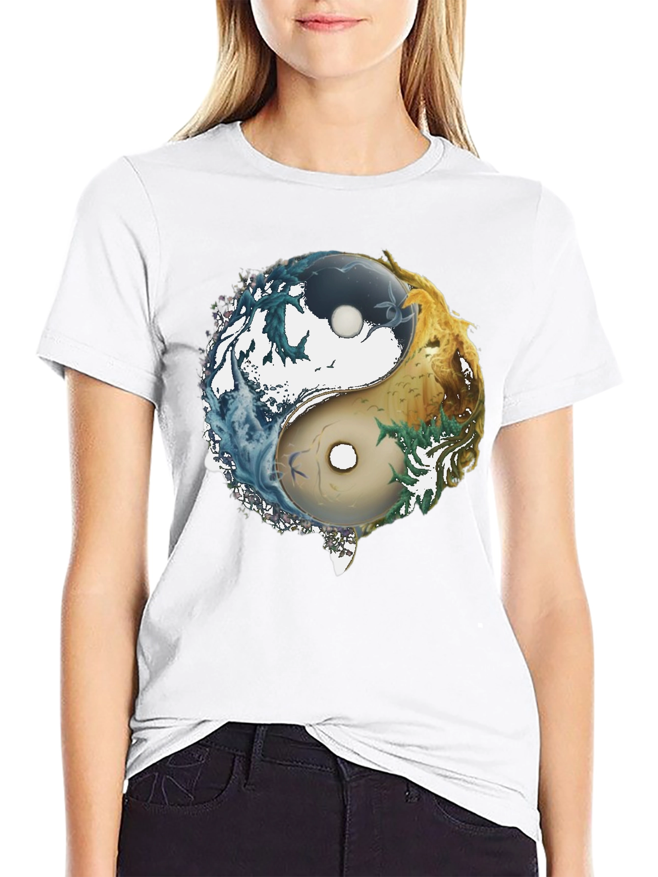 Yin Yang Elements Graphic T-Shirt - Balance & Harmony