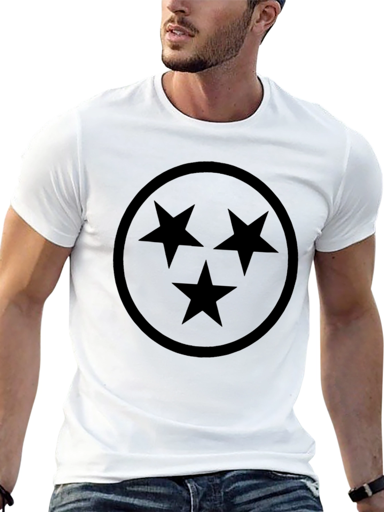 Three Star Black Graphic Tee