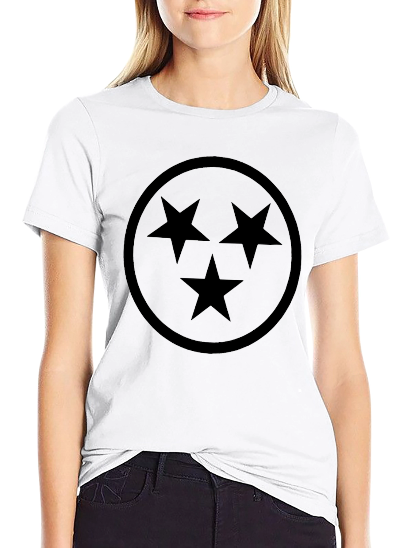 Three Star Black Graphic Tee