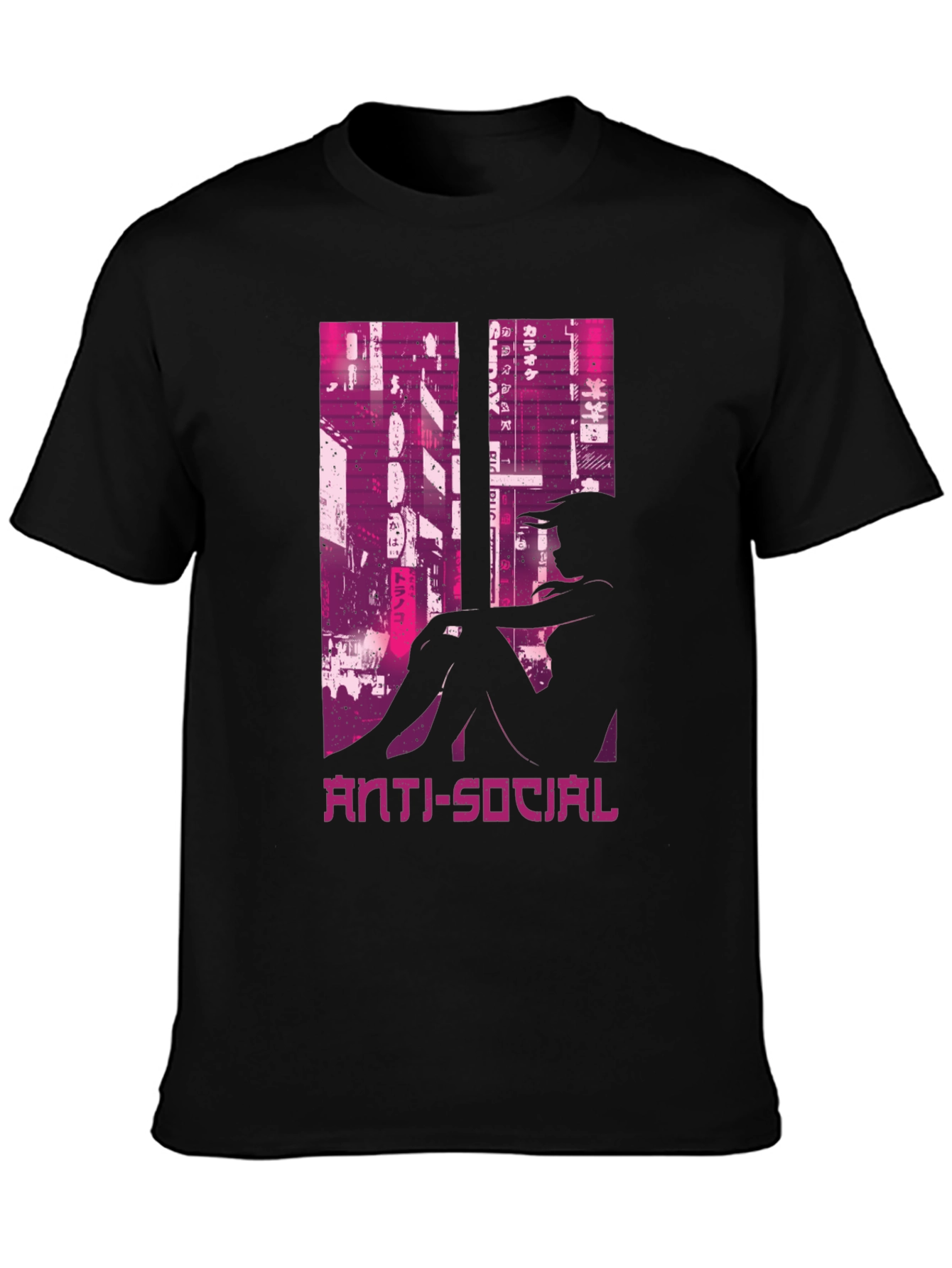 Anti-Social Cityscape Graphic Tee - Black