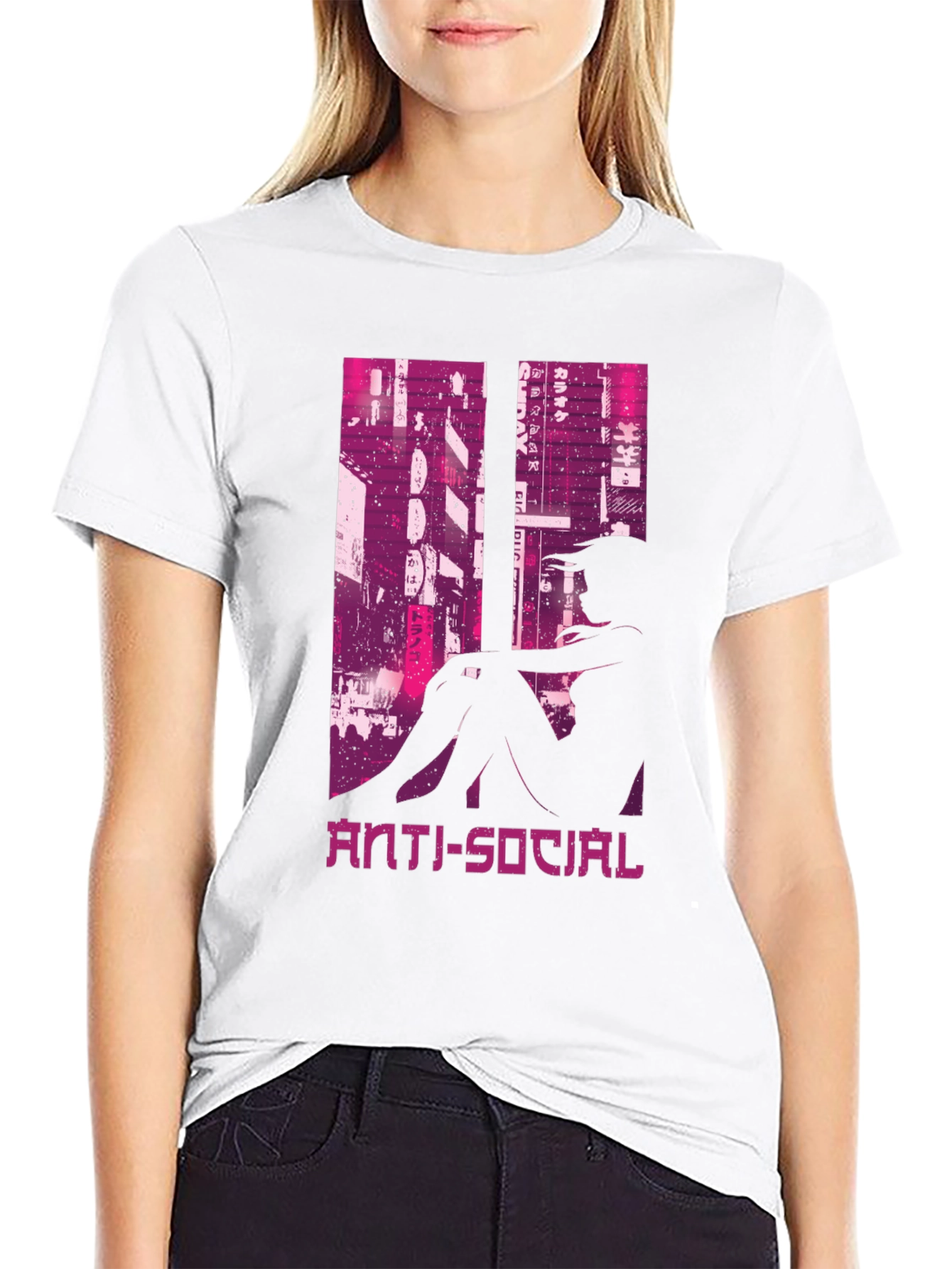 Anti-Social Cityscape Graphic Tee - Black