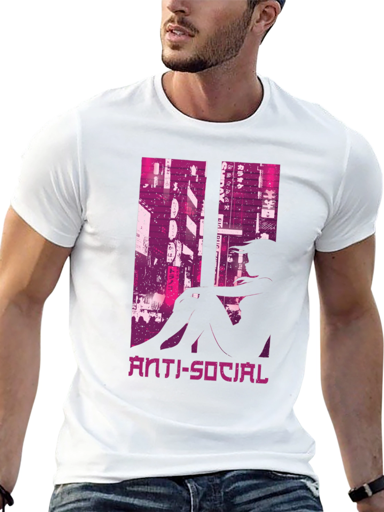 Anti-Social Cityscape Graphic Tee - Black