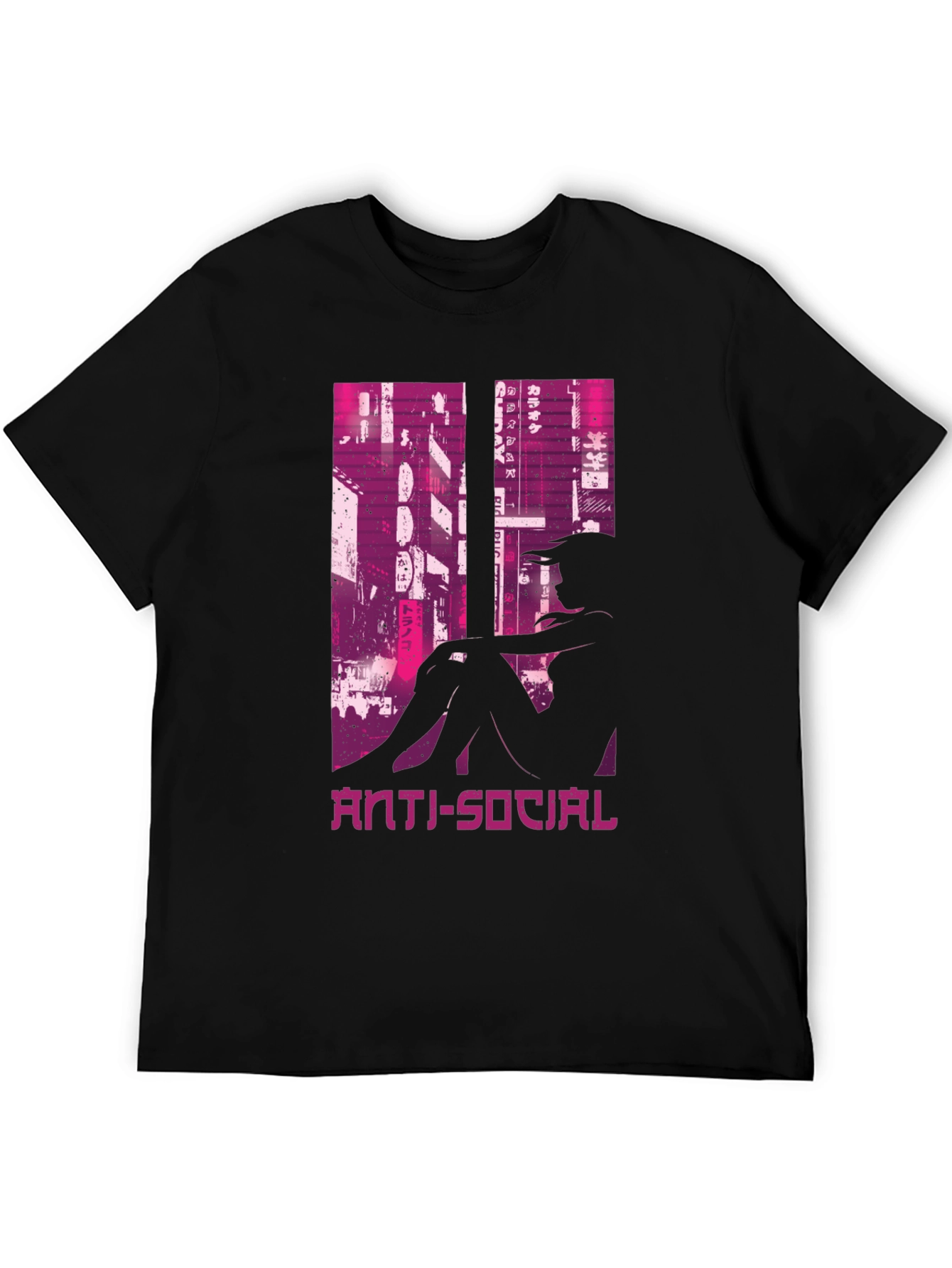 Anti-Social Cityscape Graphic Tee - Black