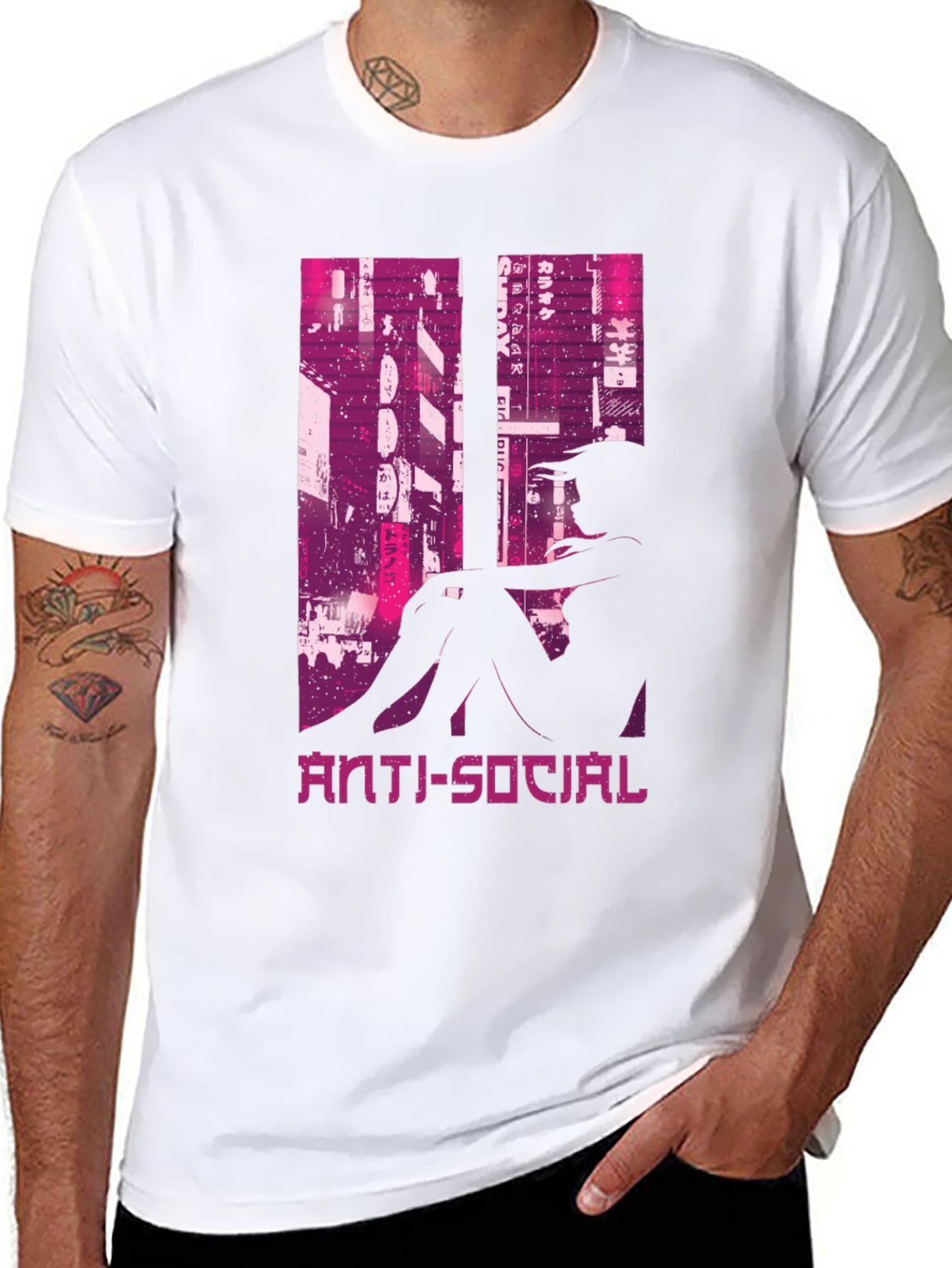 Anti-Social Cityscape Graphic Tee - Black