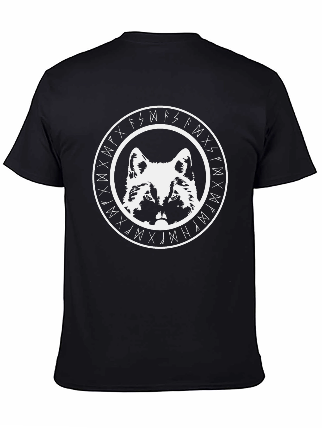 Viking Wolf Rune Circle Graphic T-Shirt