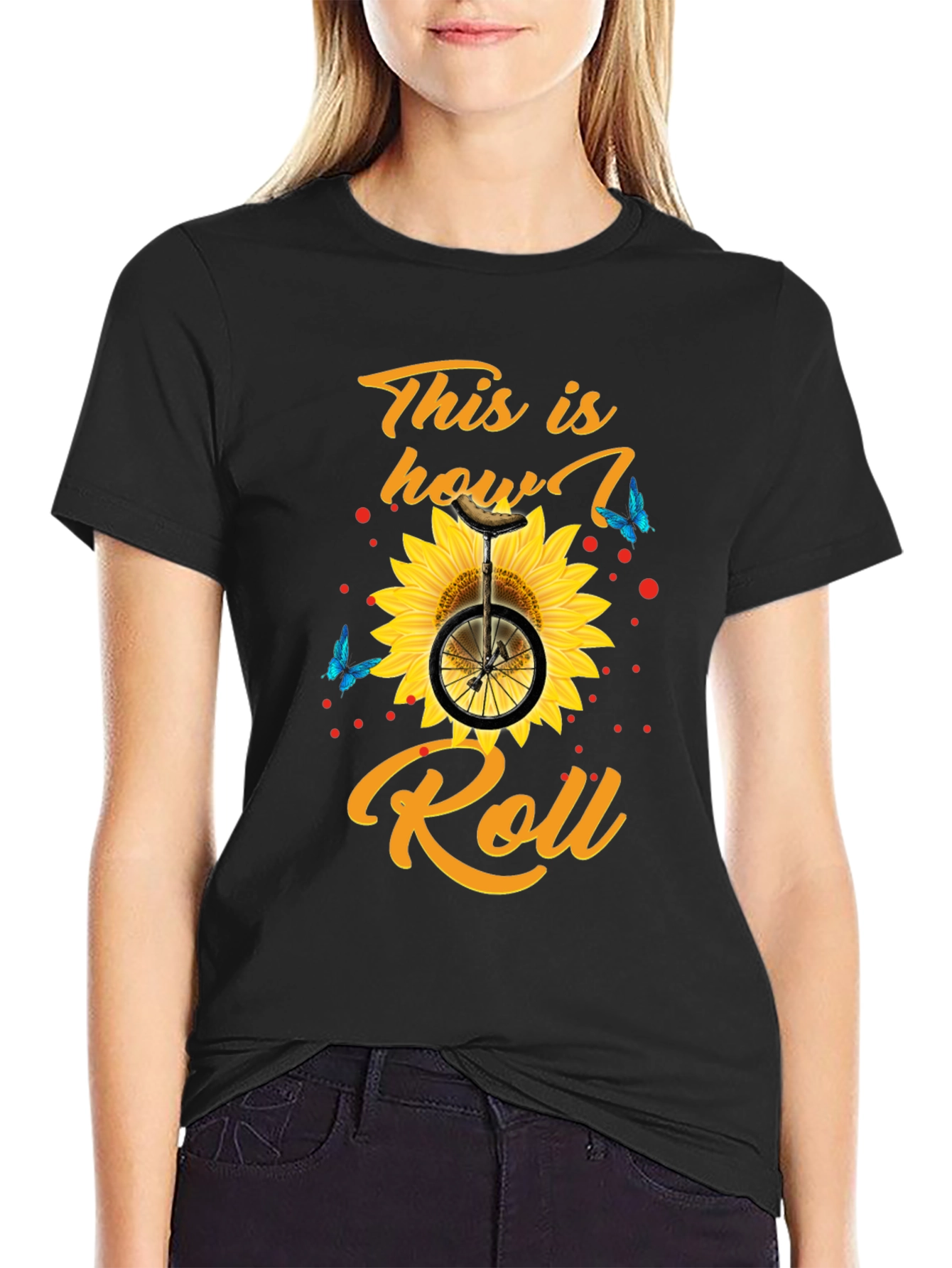 This is How I Roll T-Shirt Sunflower Unicycle