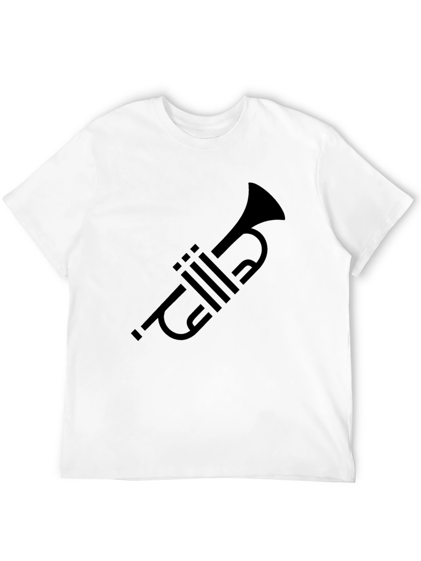 Trumpet Graphic Tee - Black Cotton Musician T-Shirt