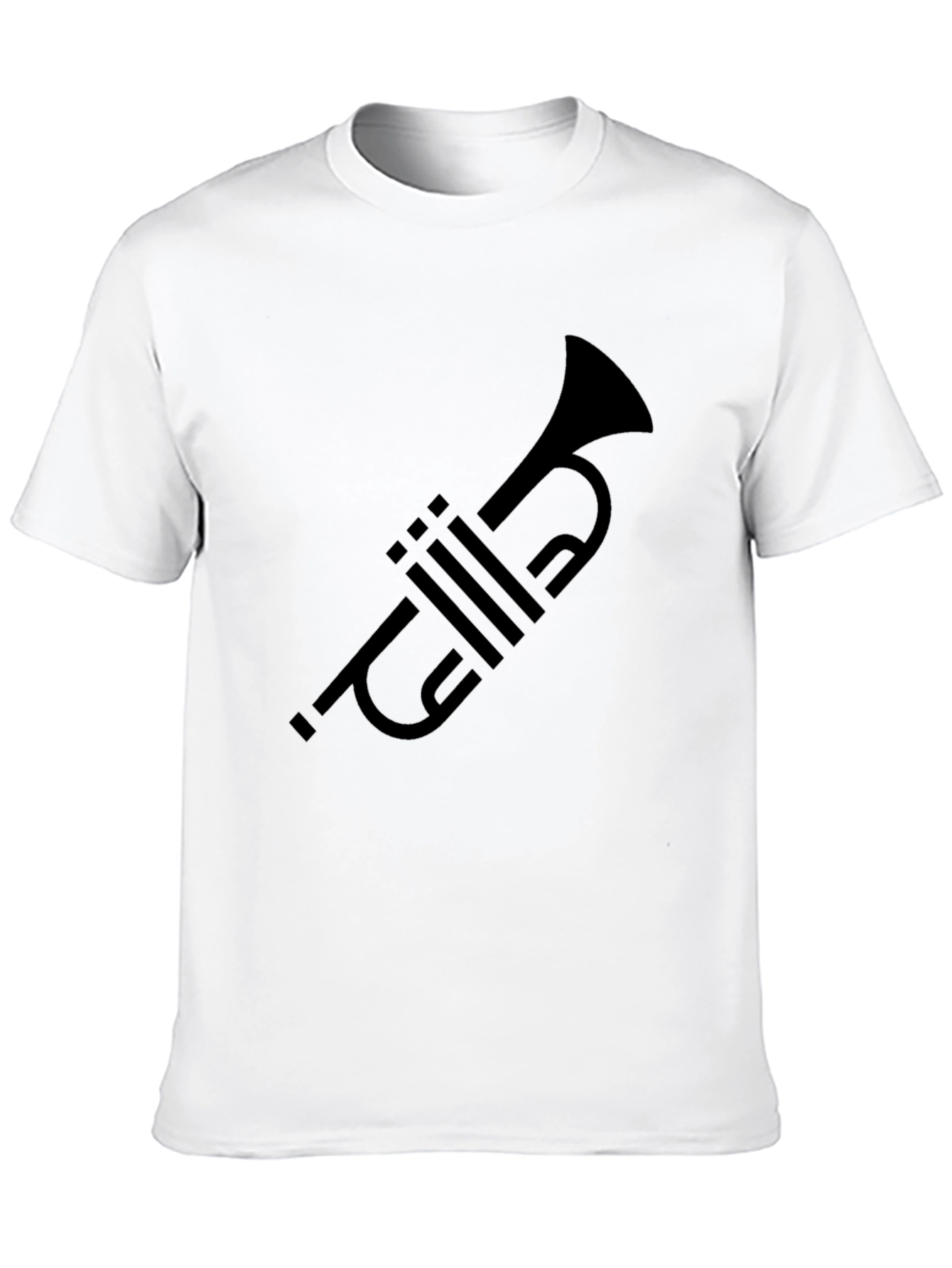 Trumpet Graphic Tee - Black Cotton Musician T-Shirt