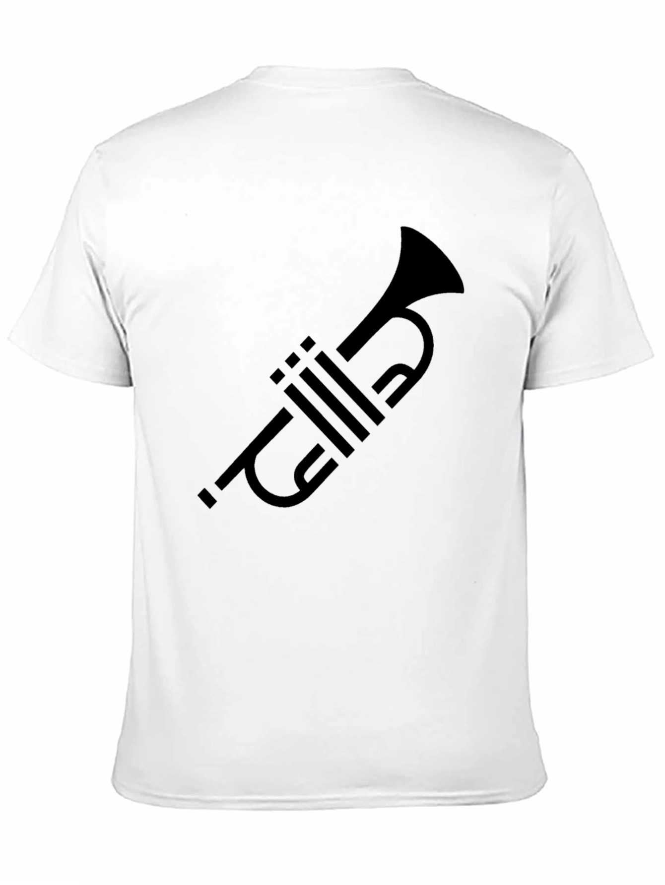 Trumpet Graphic Tee - Black Cotton Musician T-Shirt