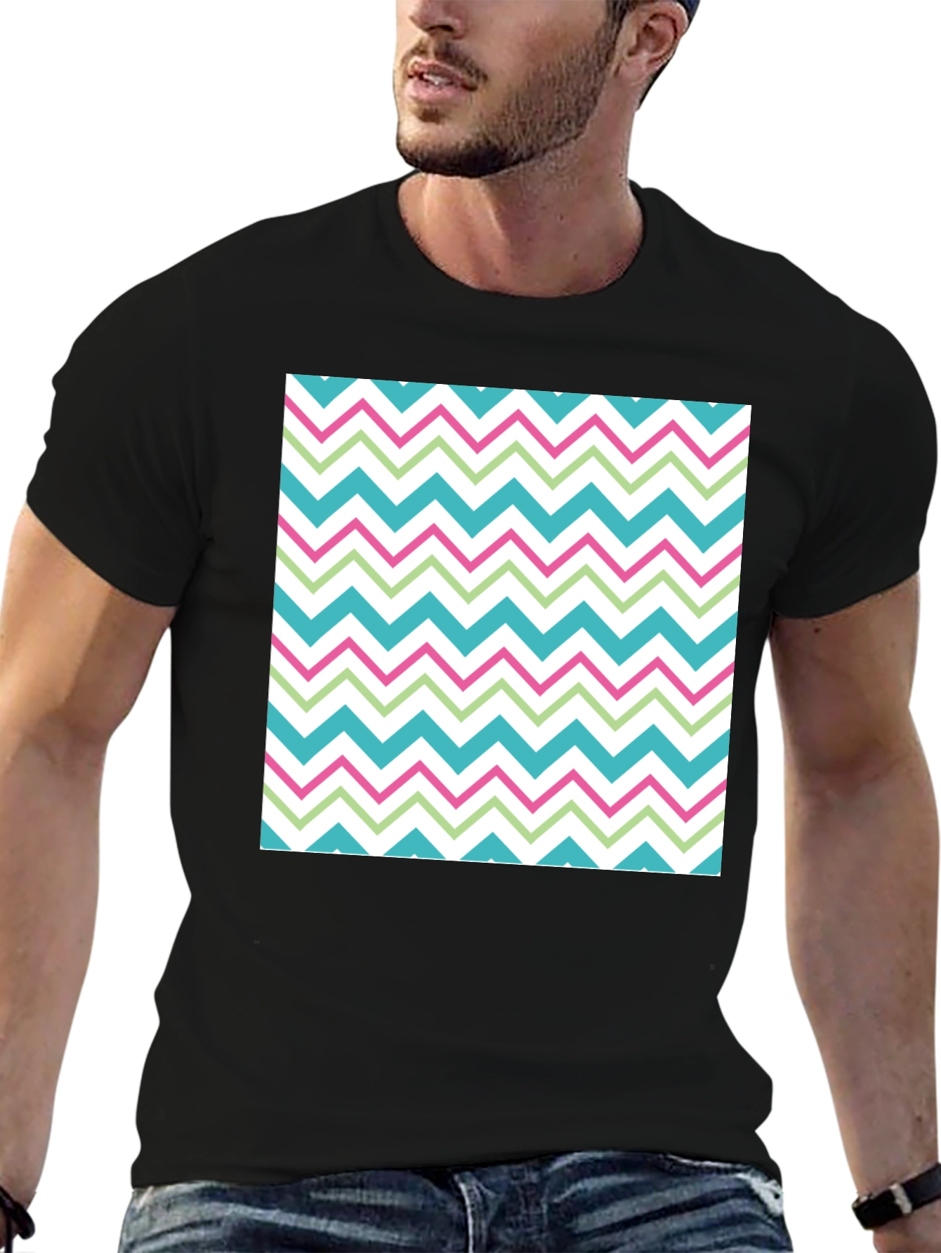 Trendy Chevron Pattern T-Shirt - Comfortable Casual Wear