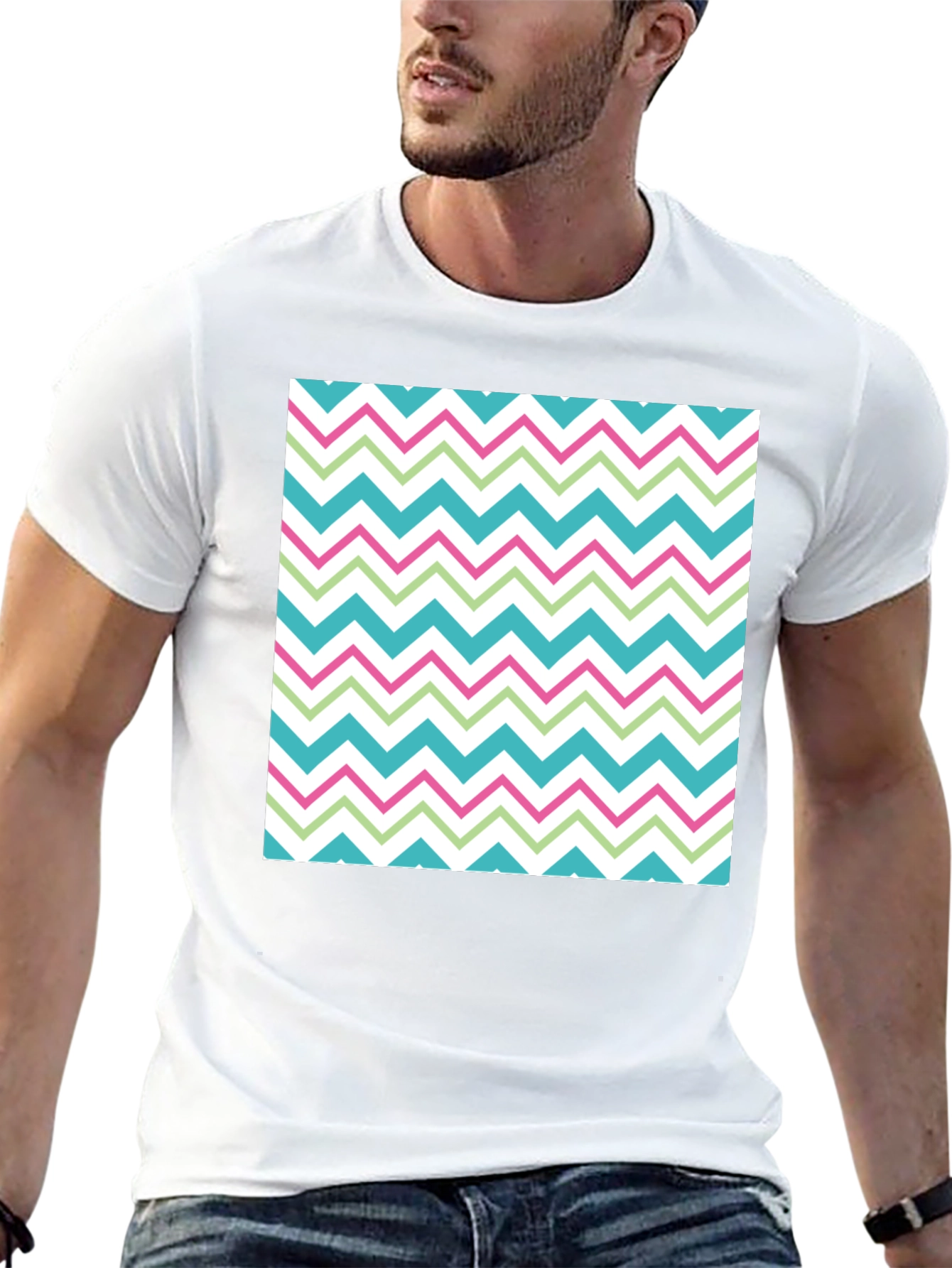 Trendy Chevron Pattern T-Shirt - Comfortable Casual Wear