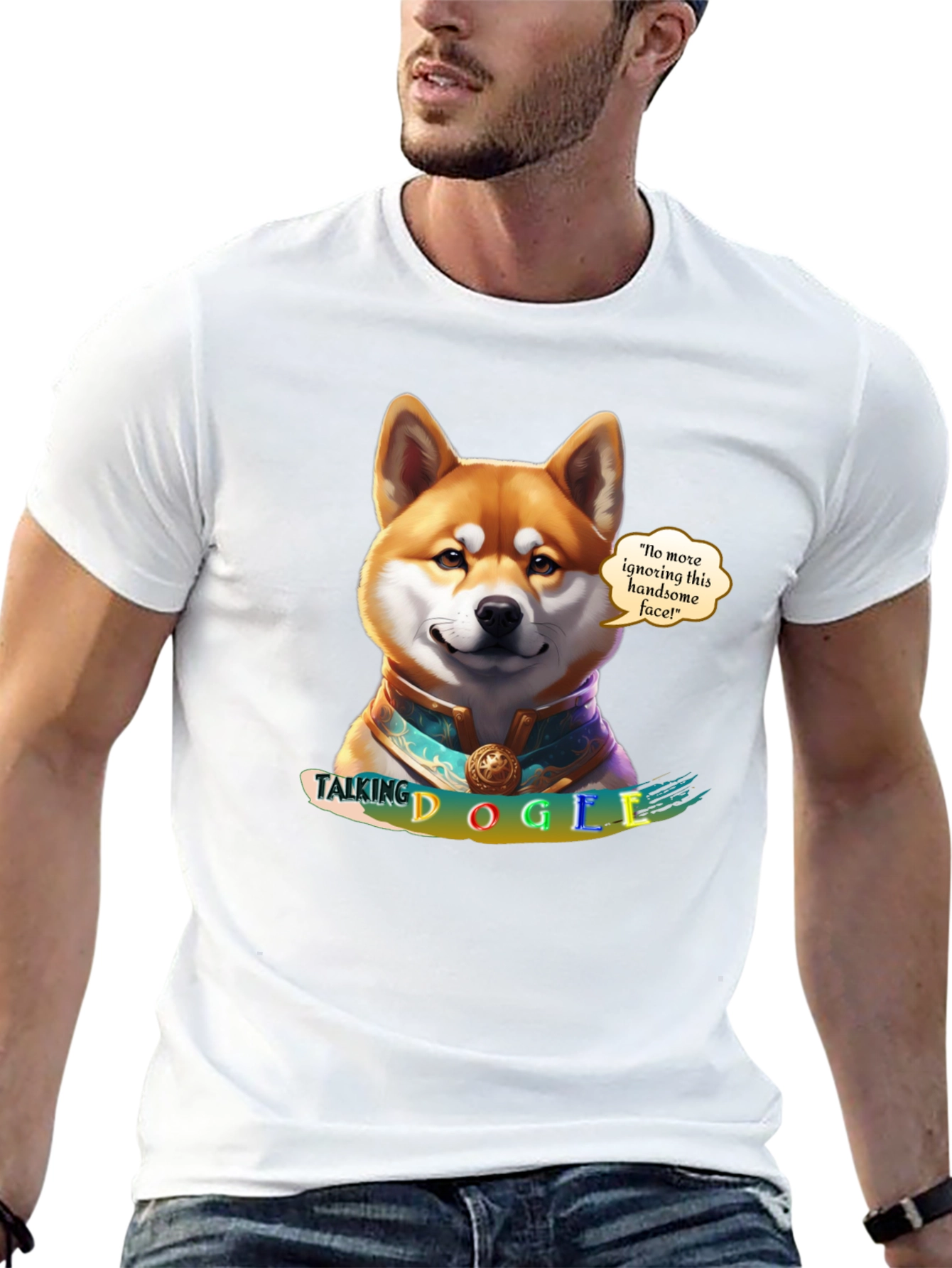 Talking Dogie Graphic Tee - Shiba Inu Design