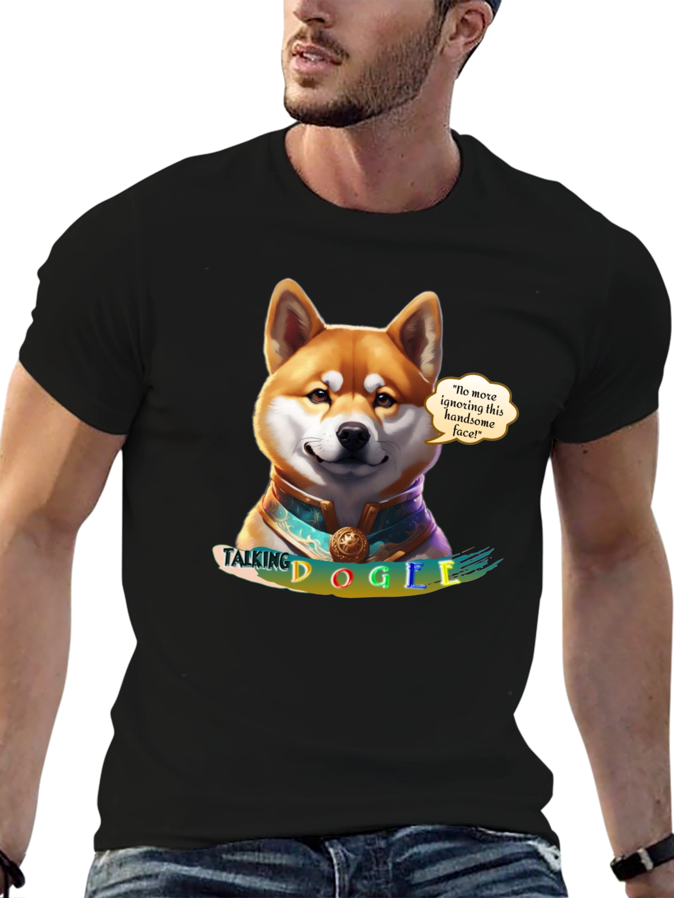 Talking Dogie Graphic Tee - Shiba Inu Design