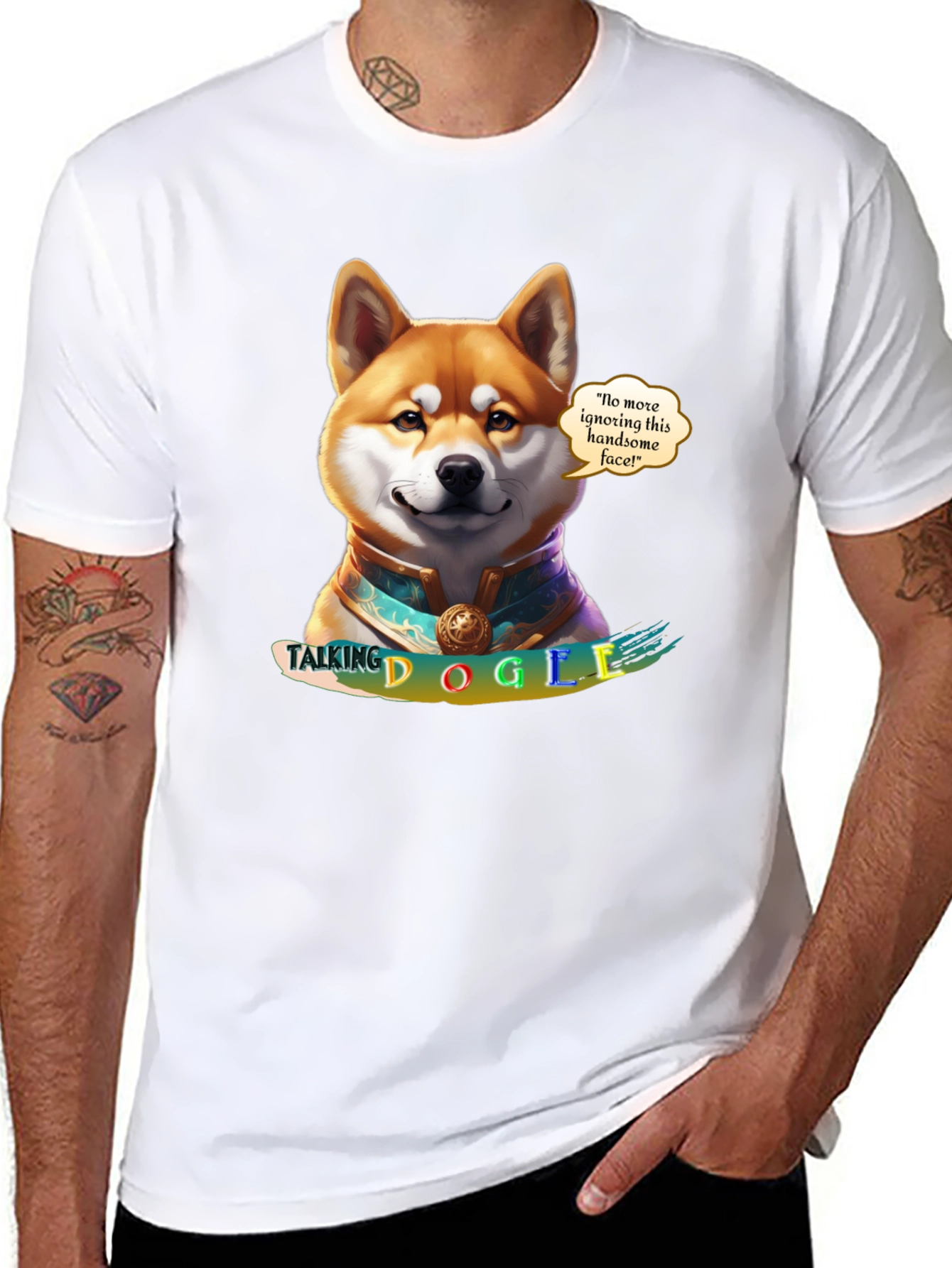 Talking Dogie Graphic Tee - Shiba Inu Design