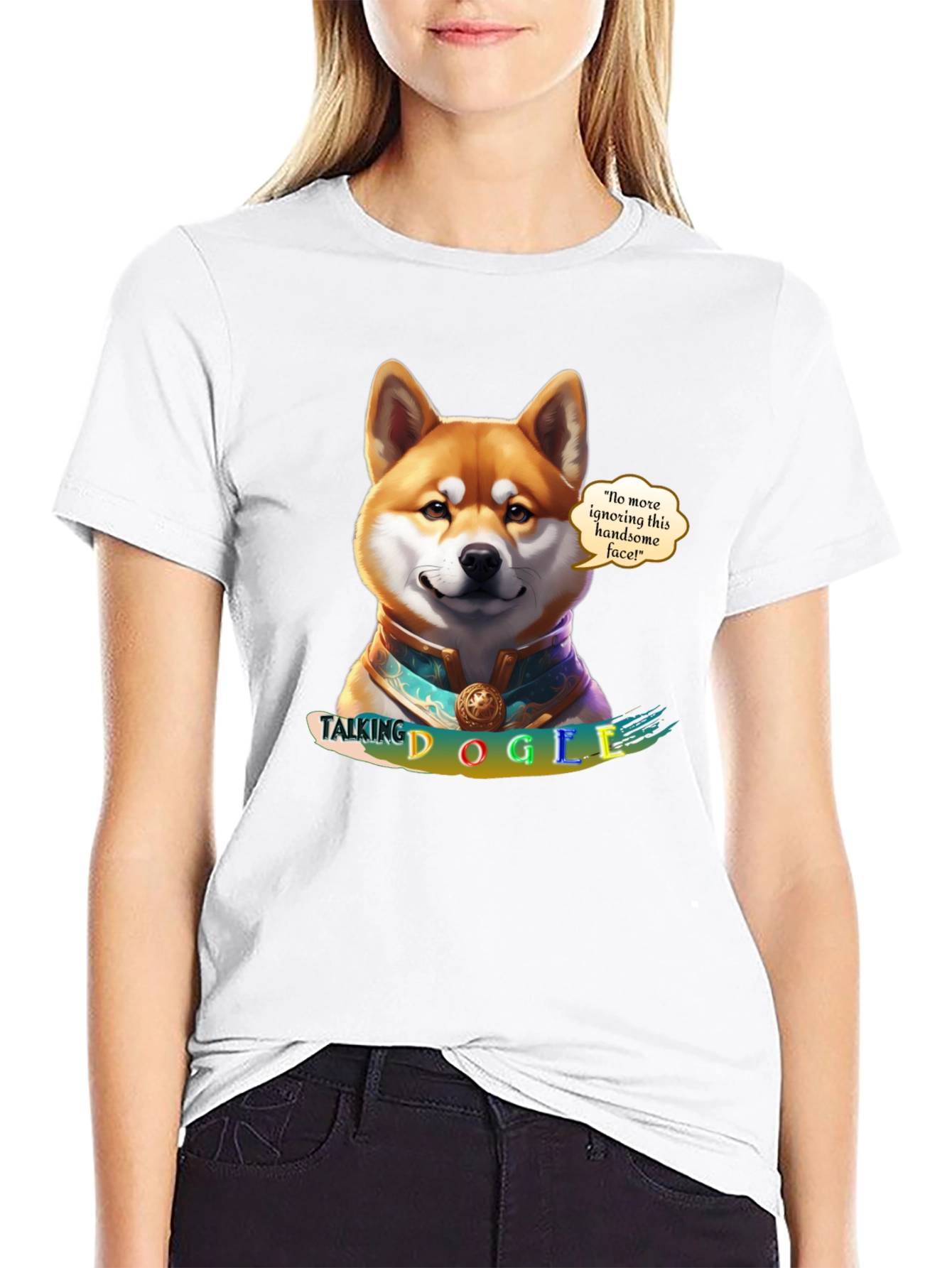 Talking Dogie Graphic Tee - Shiba Inu Design