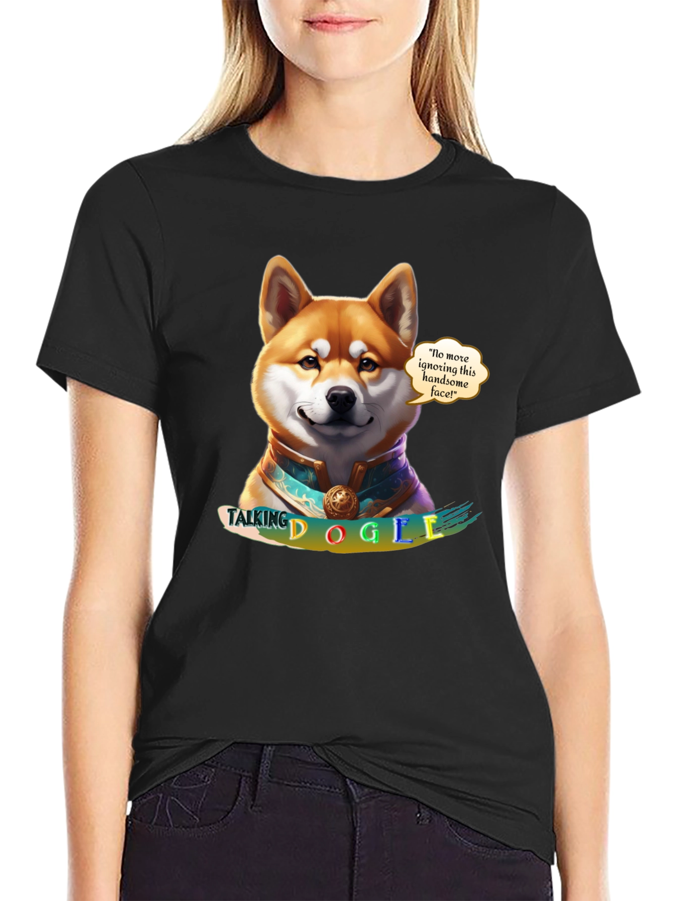 Talking Dogie Graphic Tee - Shiba Inu Design