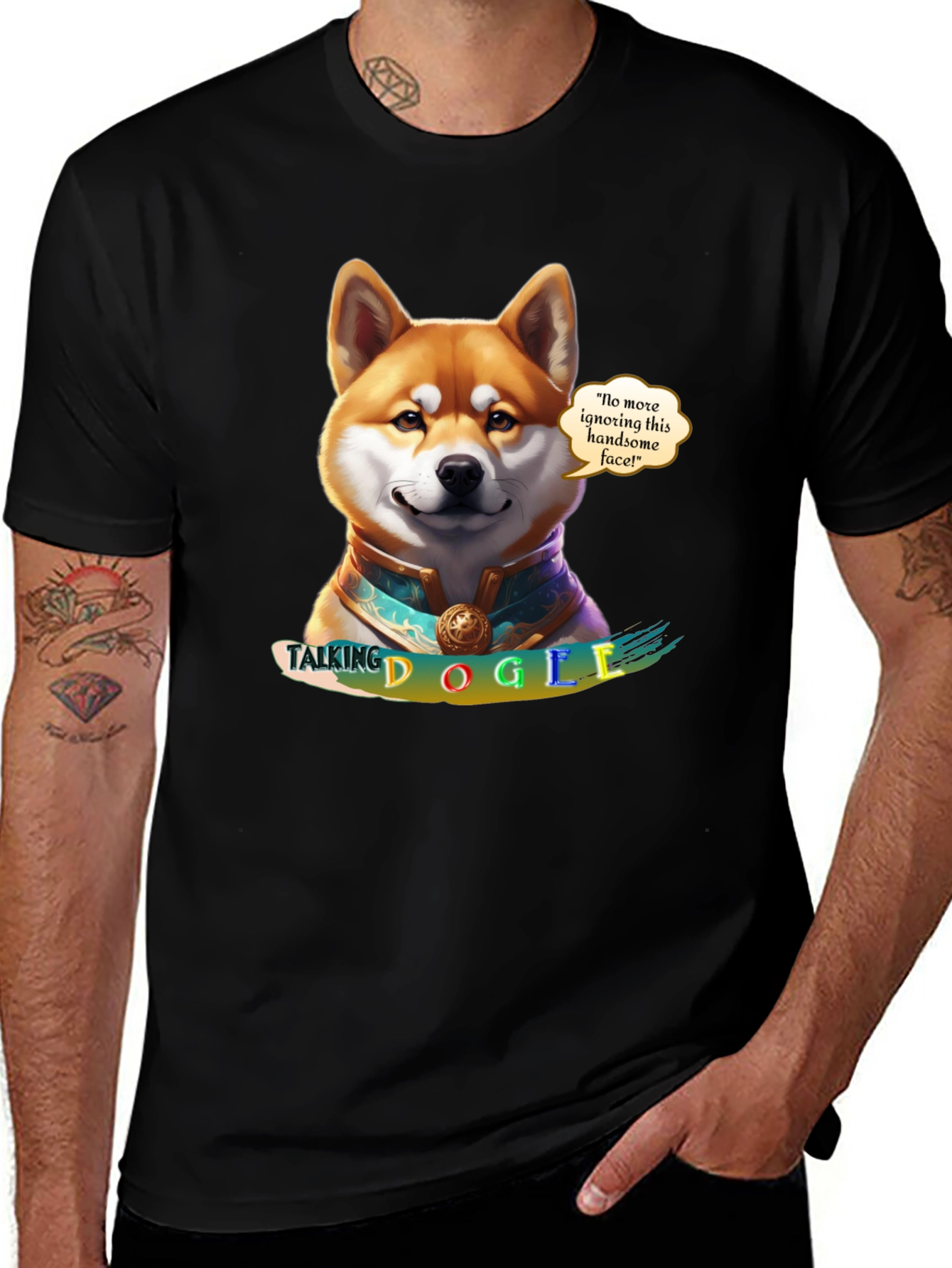 Talking Dogie Graphic Tee - Shiba Inu Design