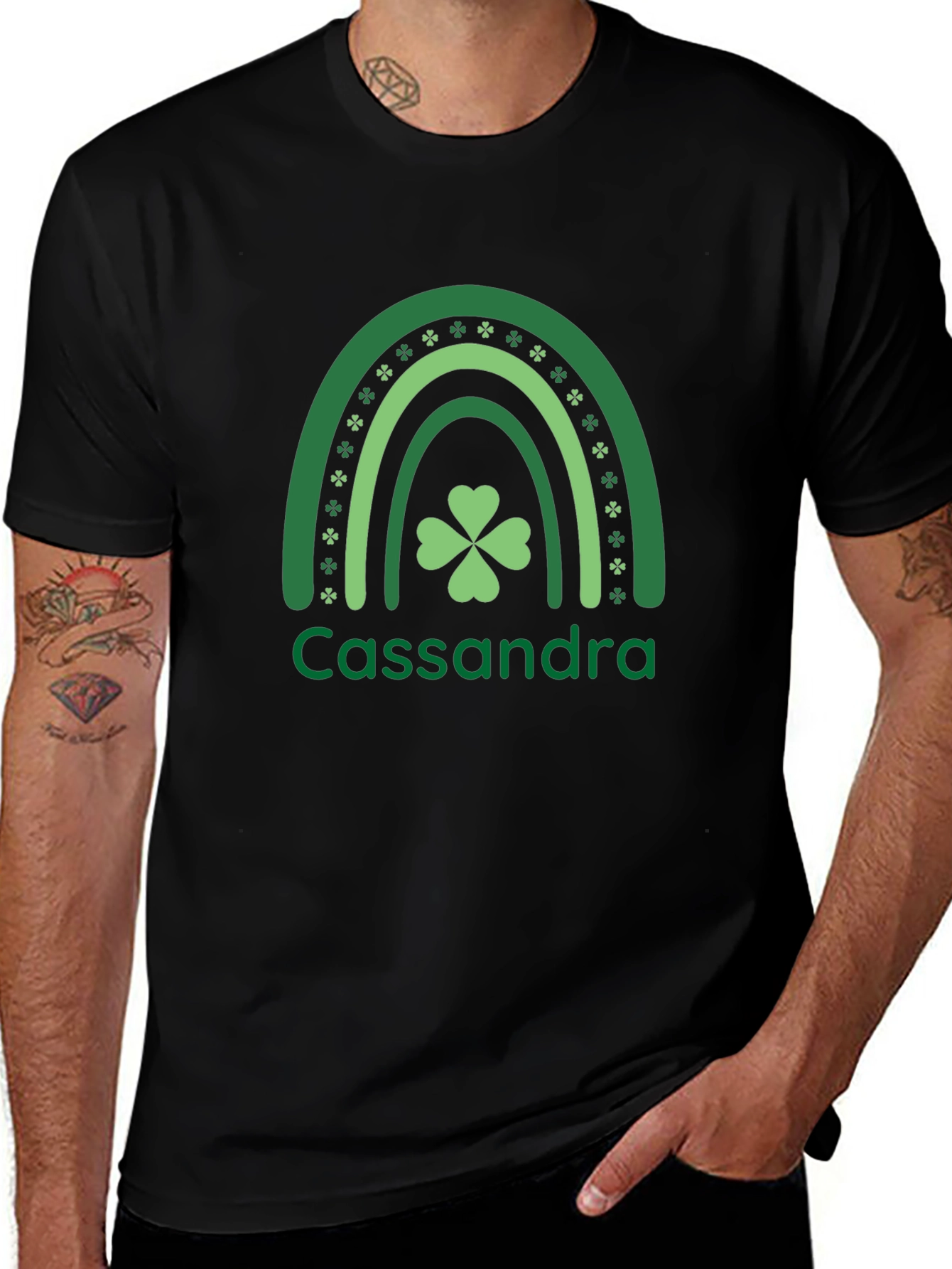 St. Patricks Day Cassandra Rainbow Clover T-Shirt