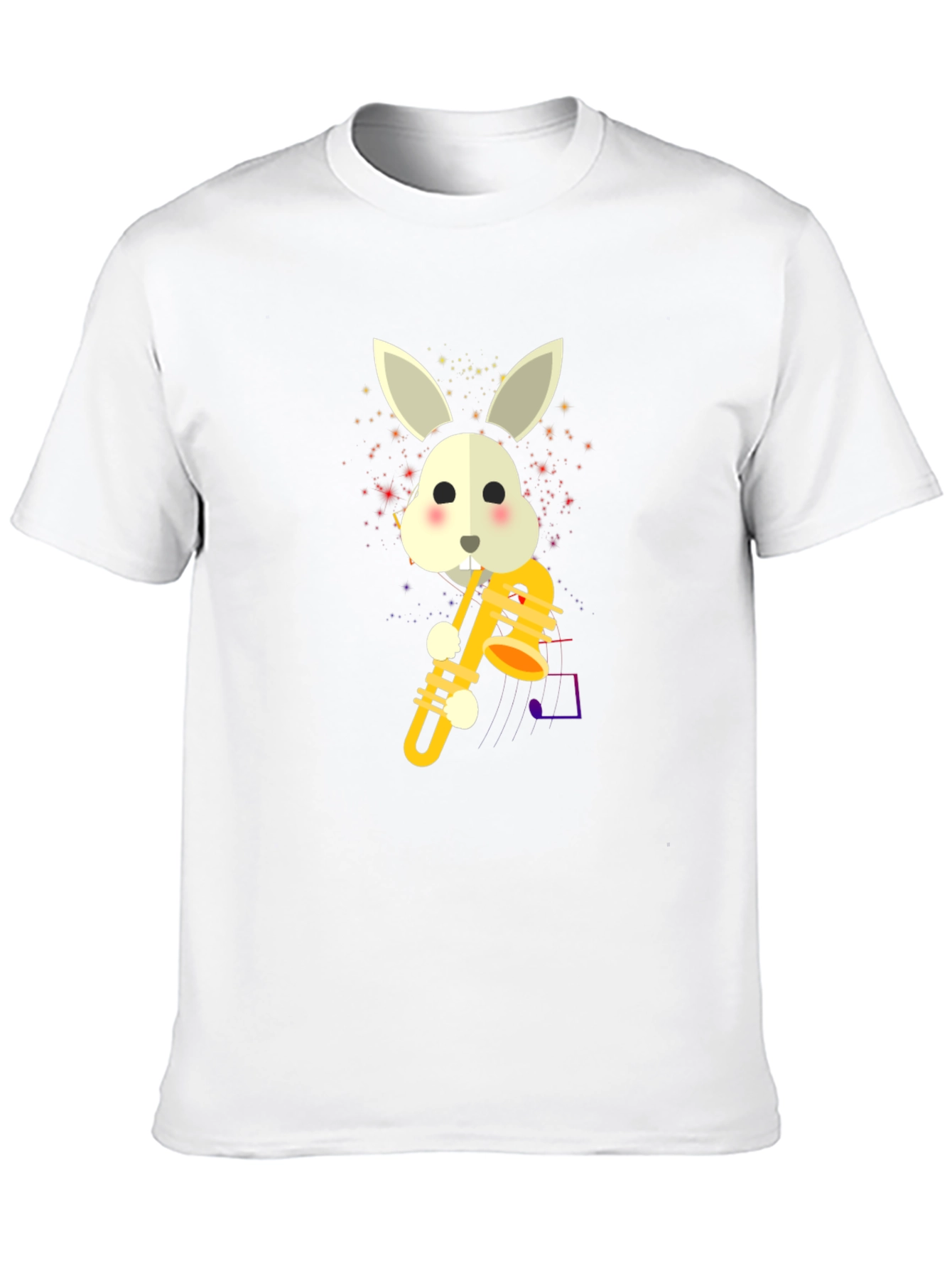 Rabbit Saxophone Graphic Tee - Cute Music Lover Shirt