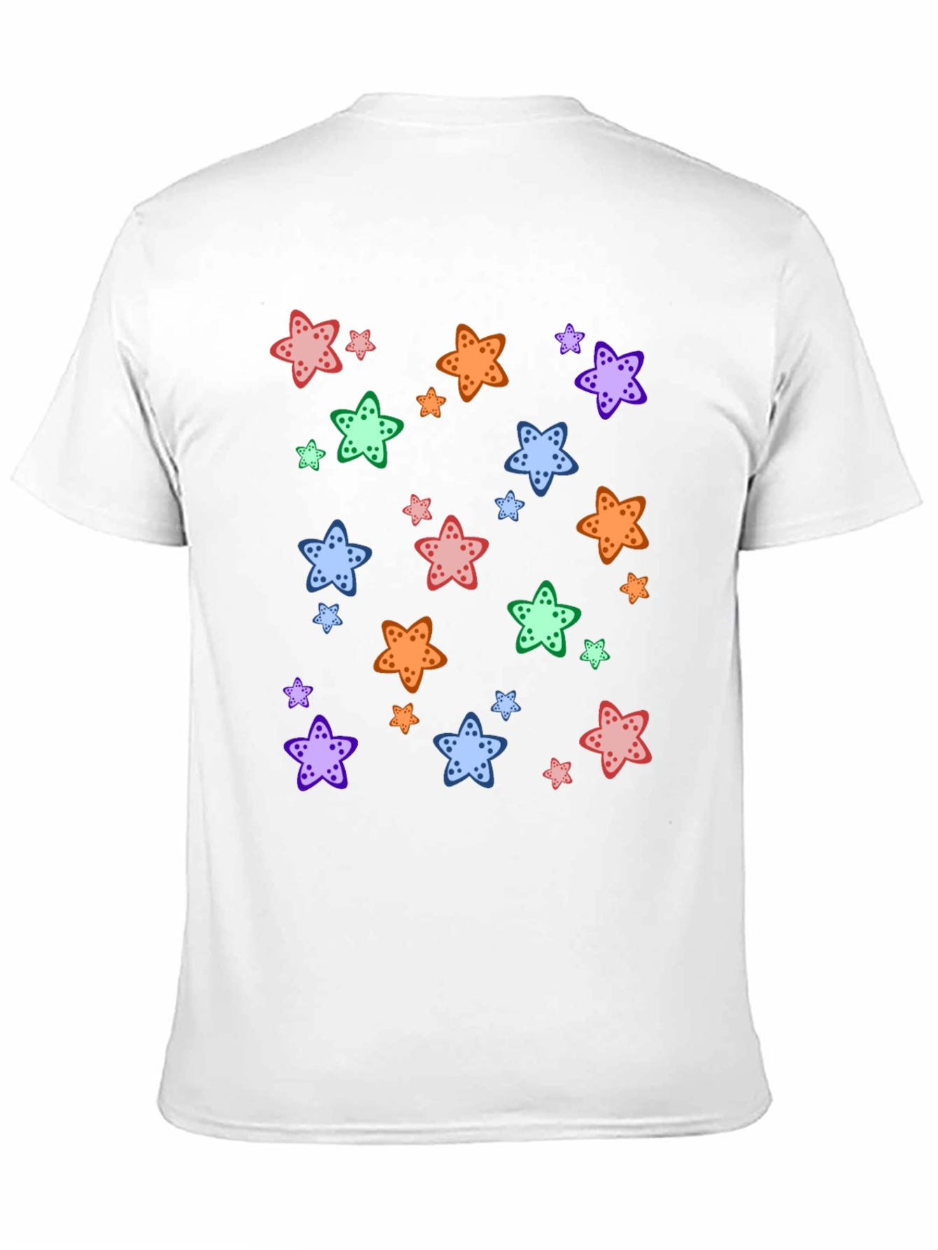 Starfish Pattern Black T-Shirt