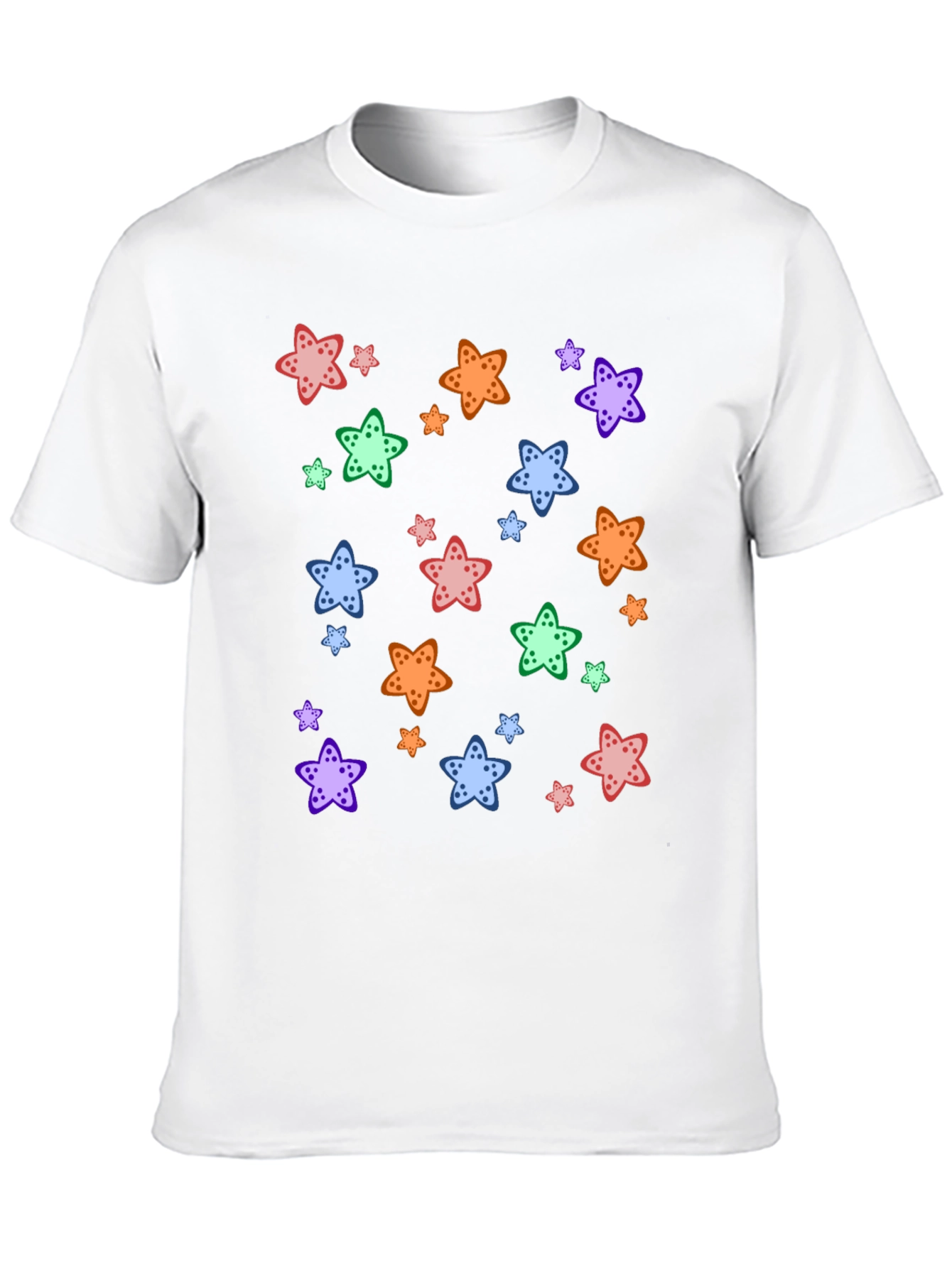 Starfish Pattern Black T-Shirt