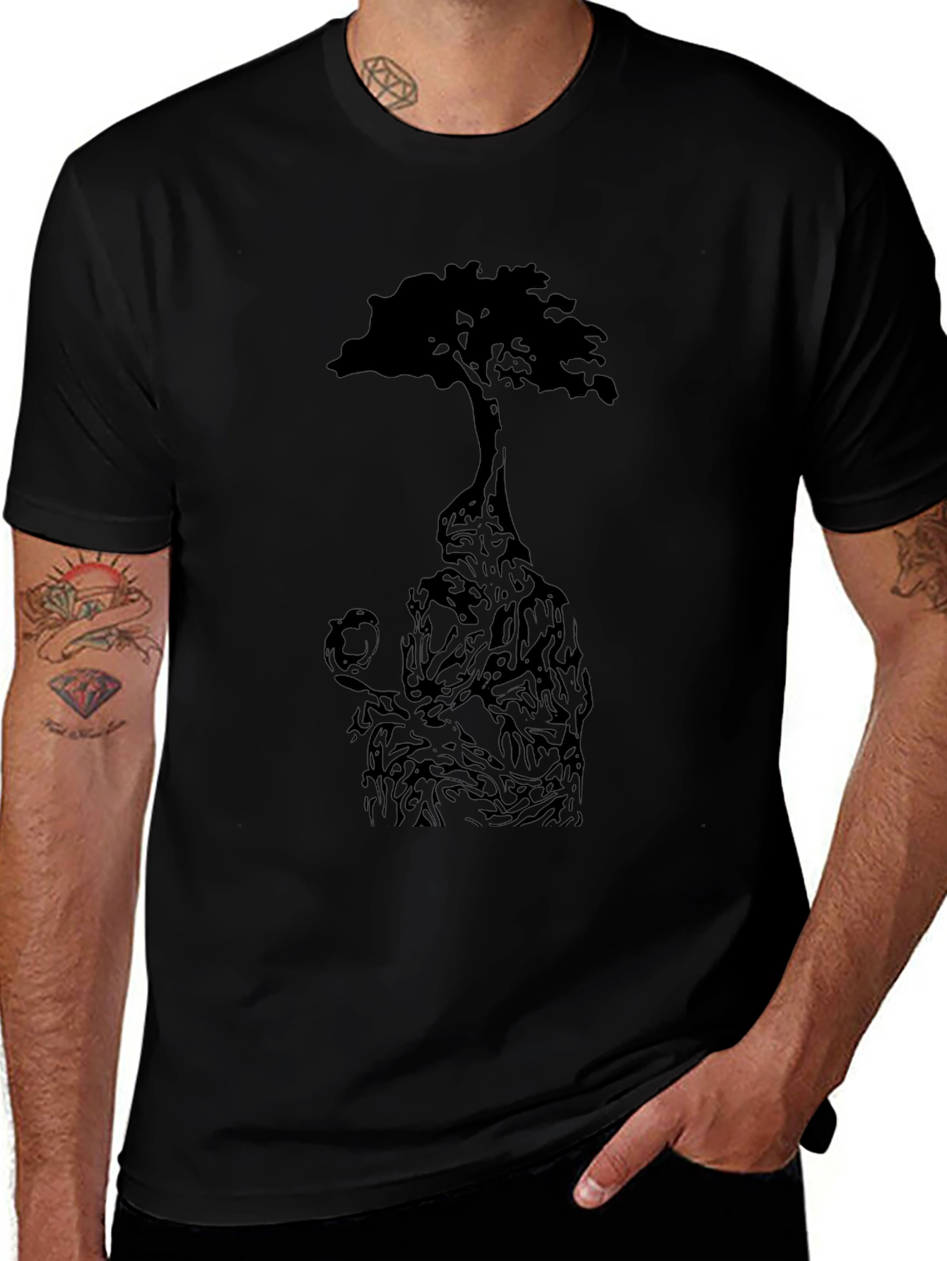 Arboreal Man Graphic Tee - Unique Tree Design