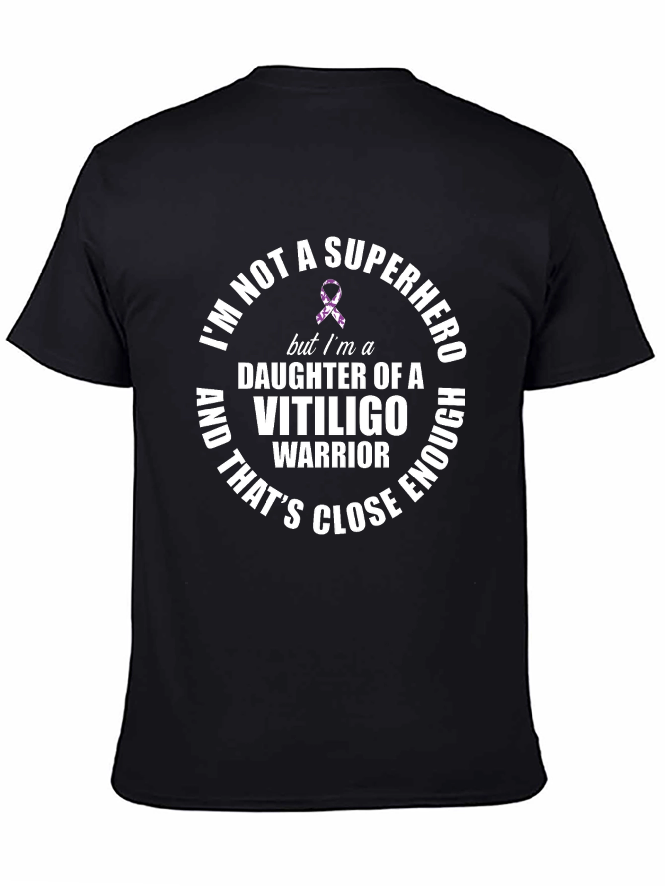 Vitiligo Warrior Daughter T-Shirt - Black Graphic Tee