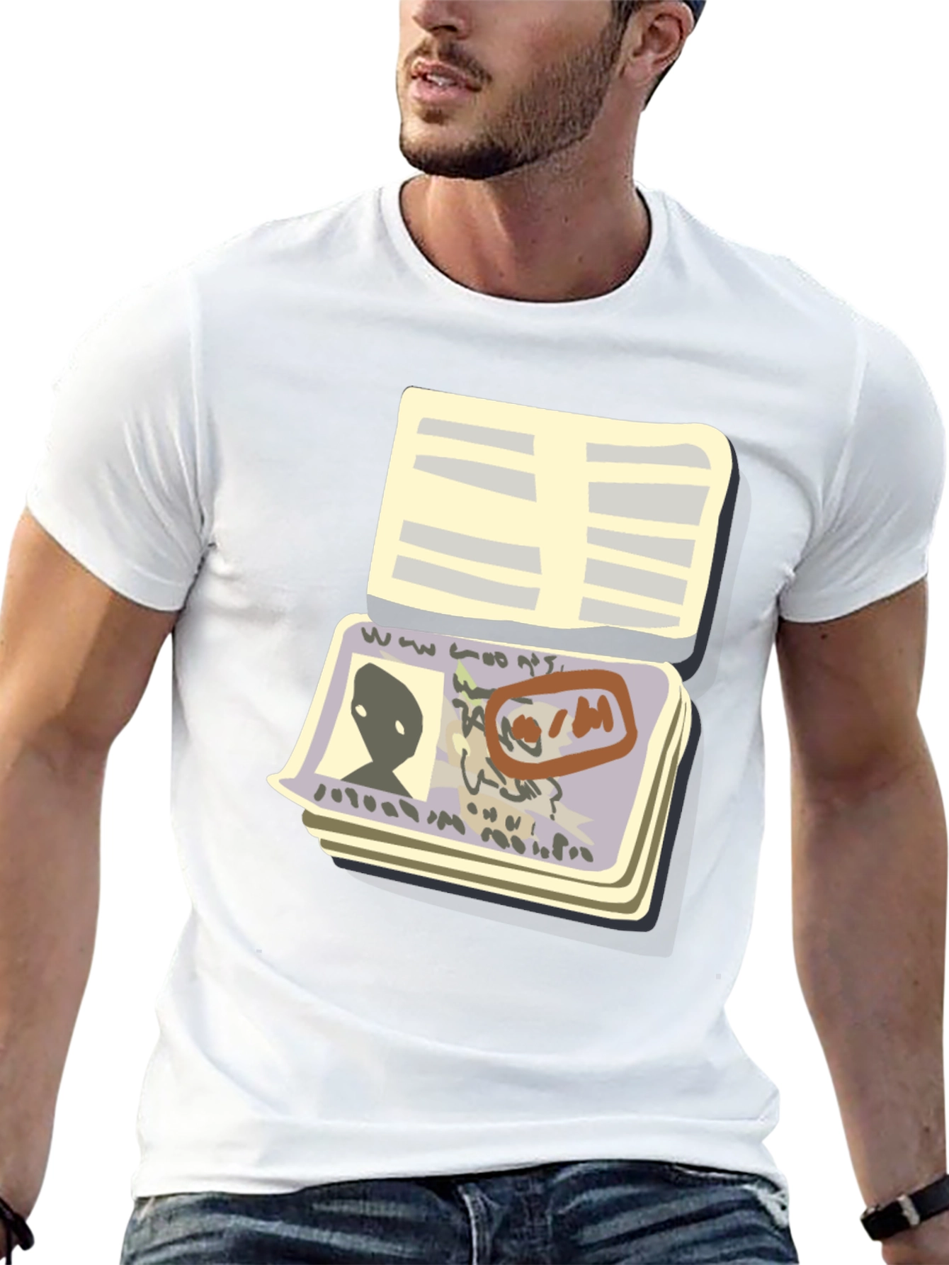 Alien Passport T-Shirt - Black Novelty Tee