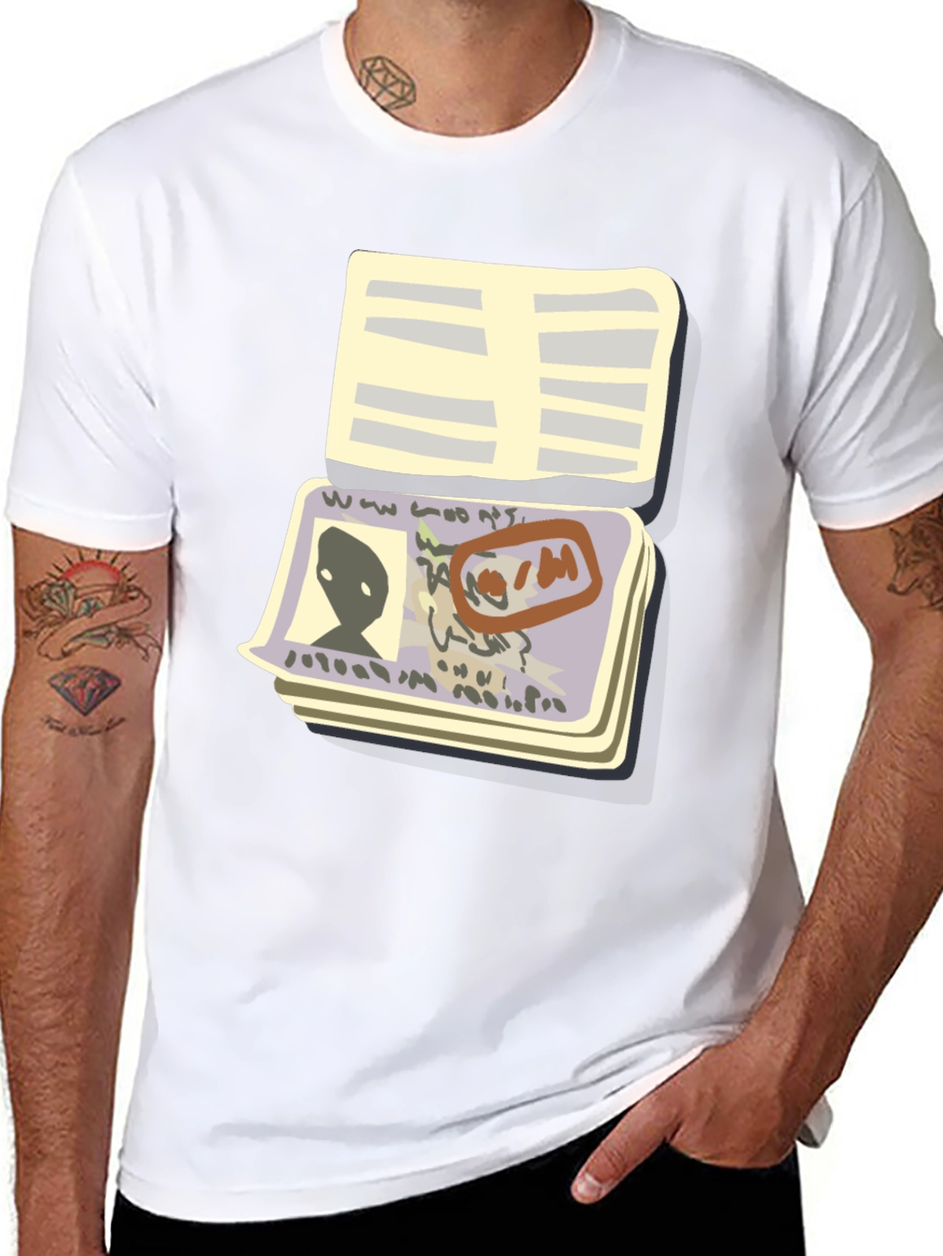 Alien Passport T-Shirt - Black Novelty Tee