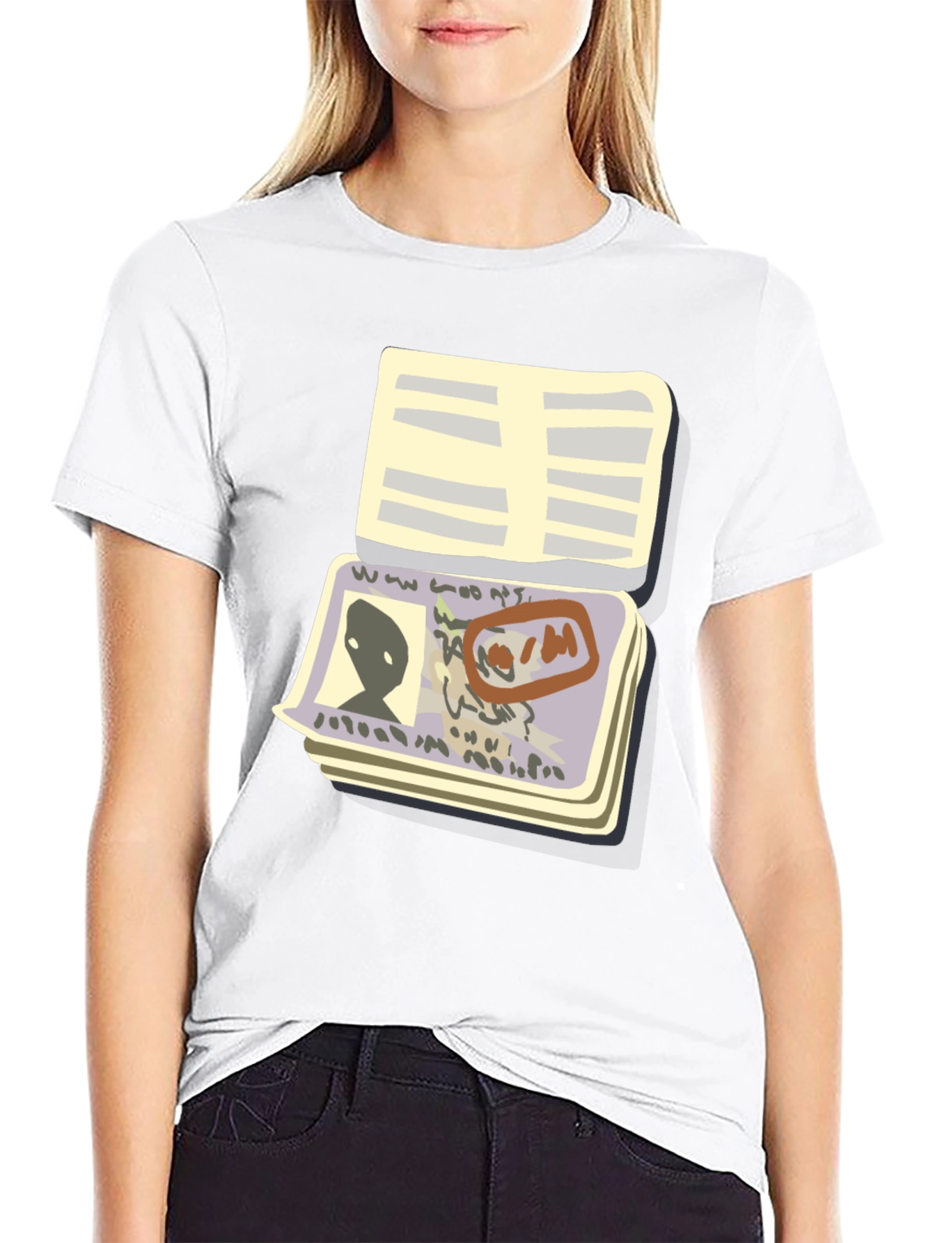 Alien Passport T-Shirt - Black Novelty Tee