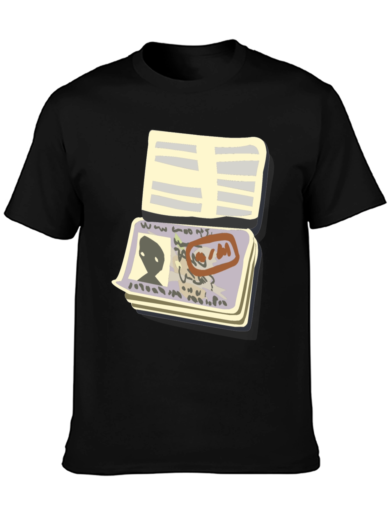 Alien Passport T-Shirt - Black Novelty Tee