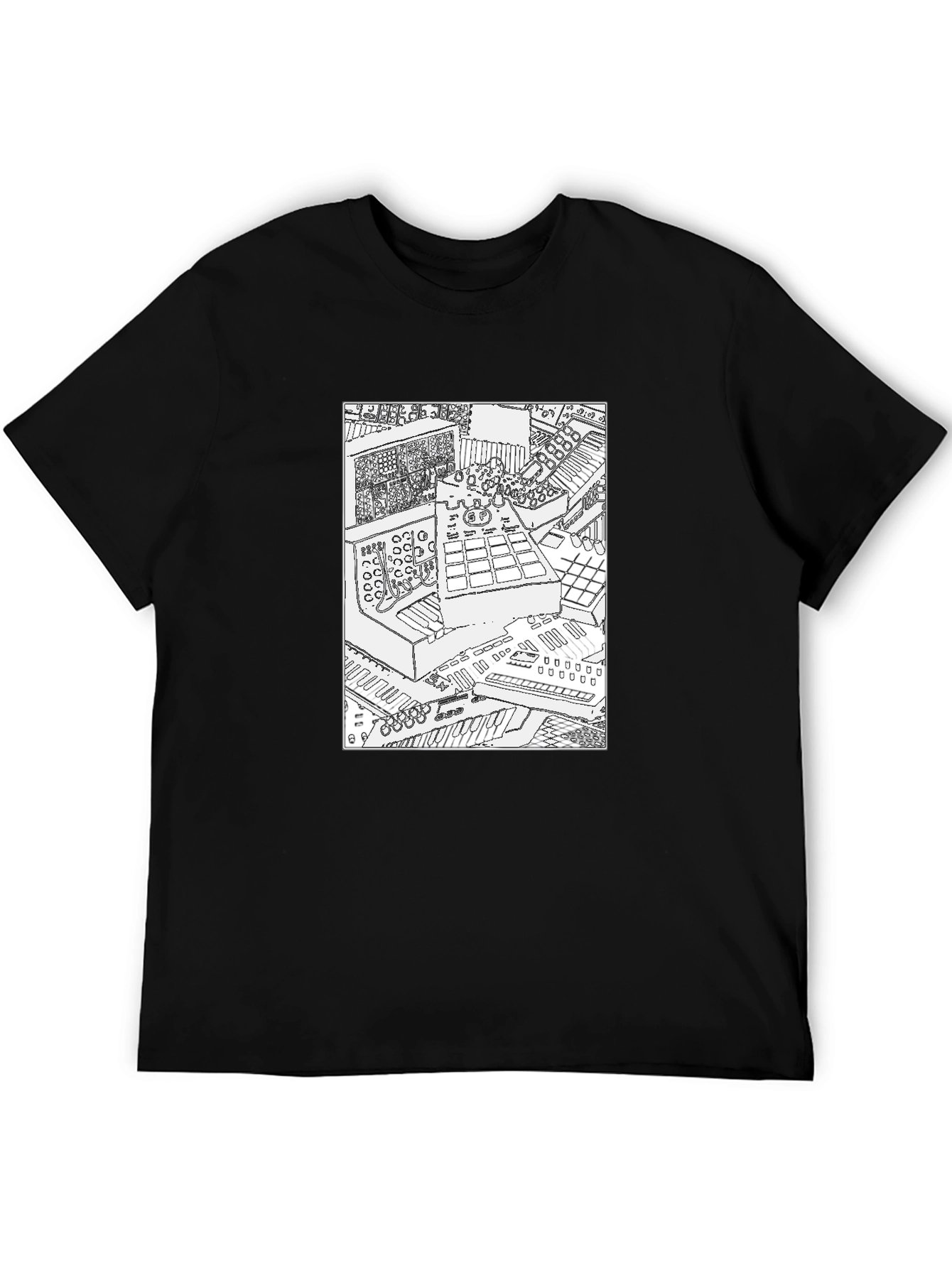 Synth Studio Graphic T-Shirt - Black Cotton Tee