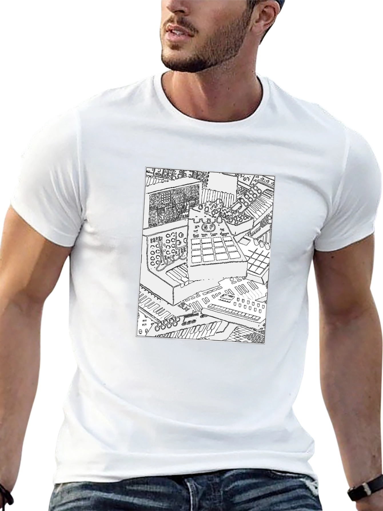 Synth Studio Graphic T-Shirt - Black Cotton Tee