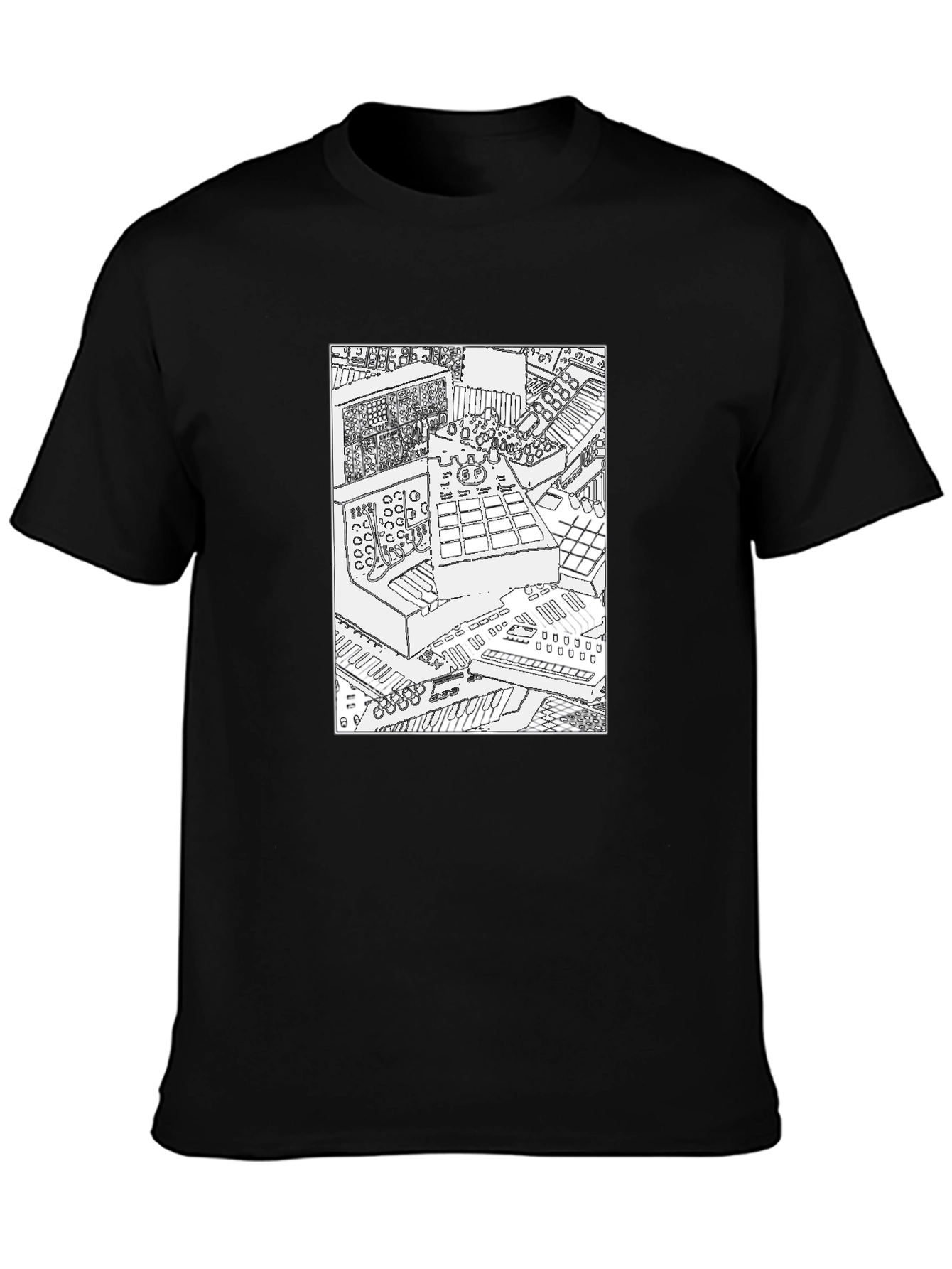 Synth Studio Graphic T-Shirt - Black Cotton Tee