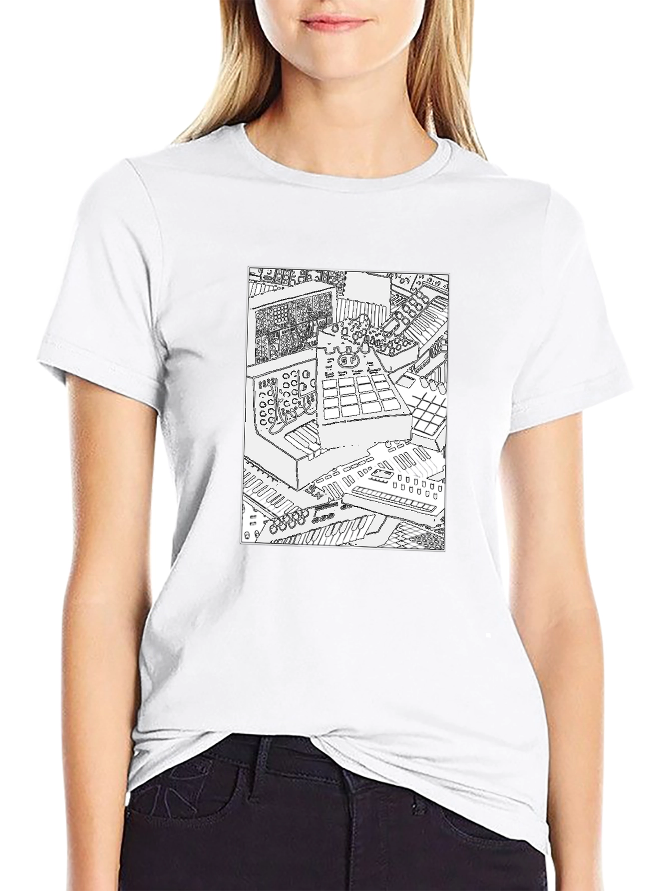 Synth Studio Graphic T-Shirt - Black Cotton Tee
