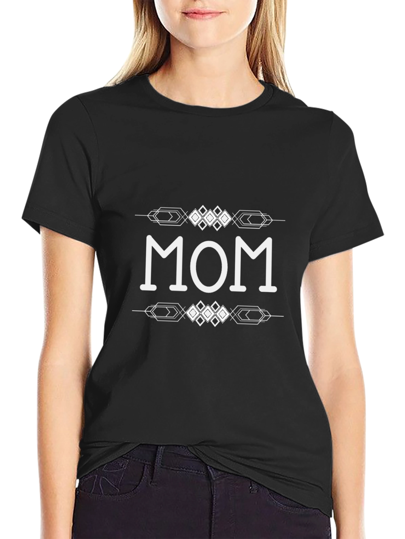 Stylish Mom Graphic Black T-Shirt