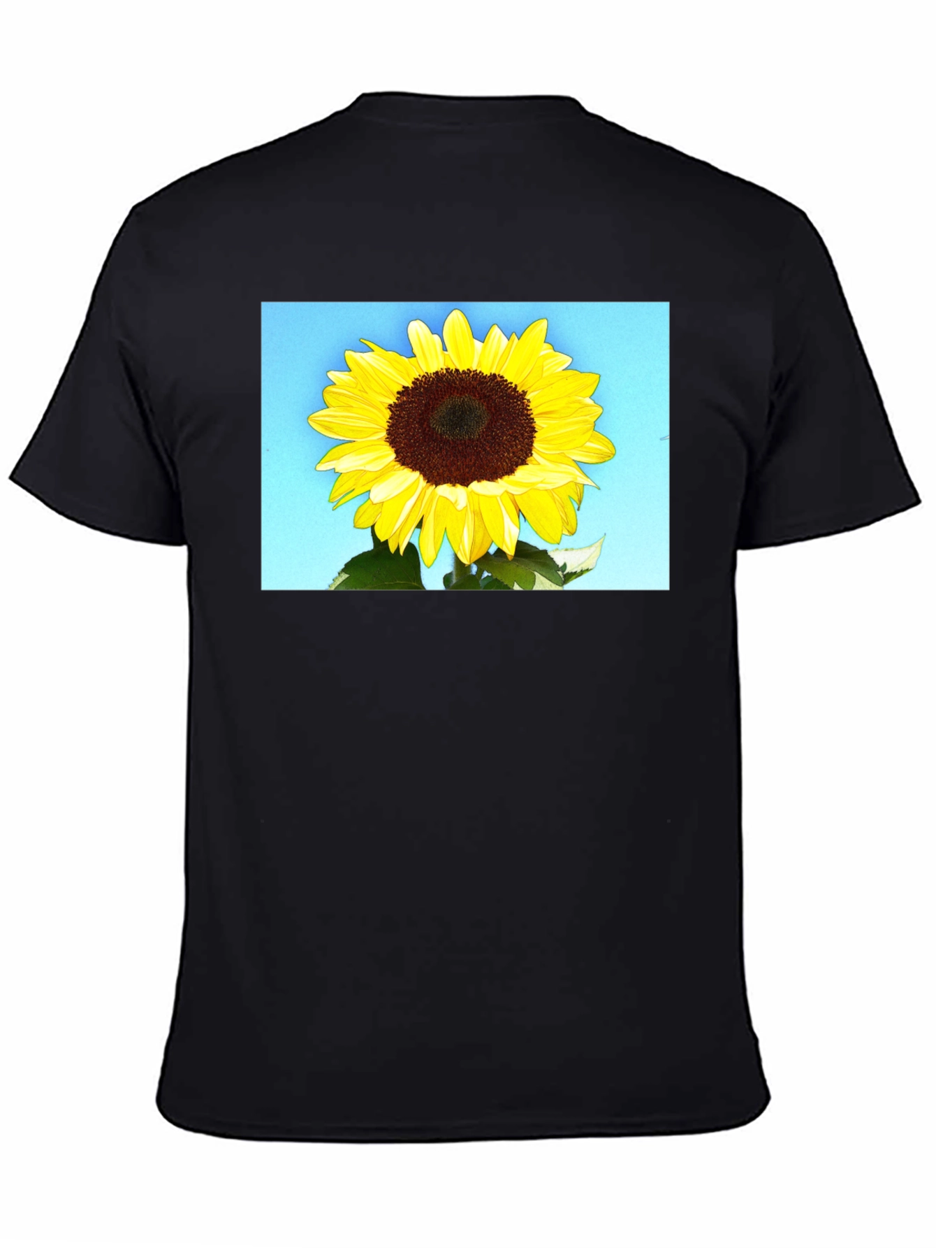 Sunflower Graphic Tee - Black Cotton Casual Wear