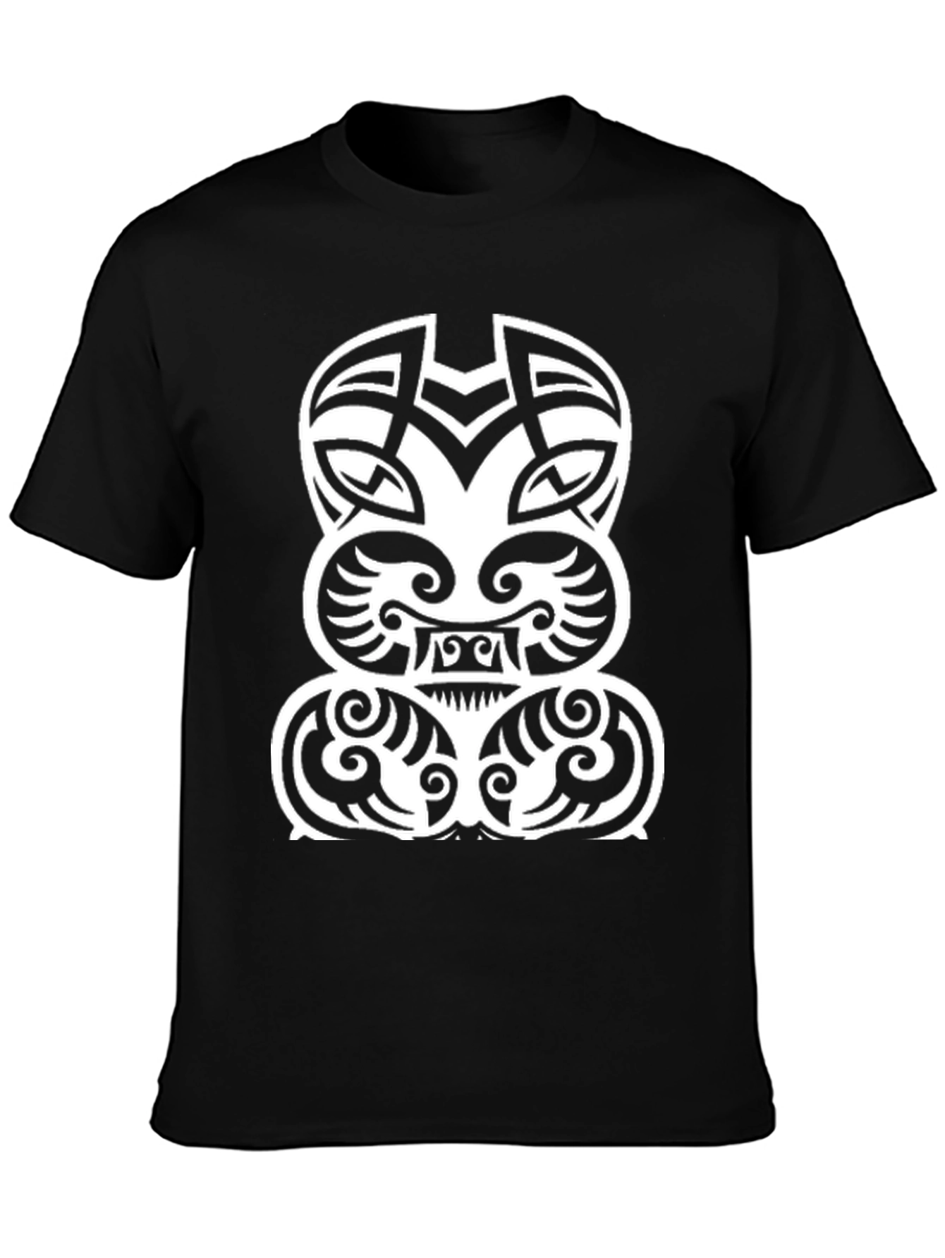 Tribal Tattoo Graphic T-Shirt - Black