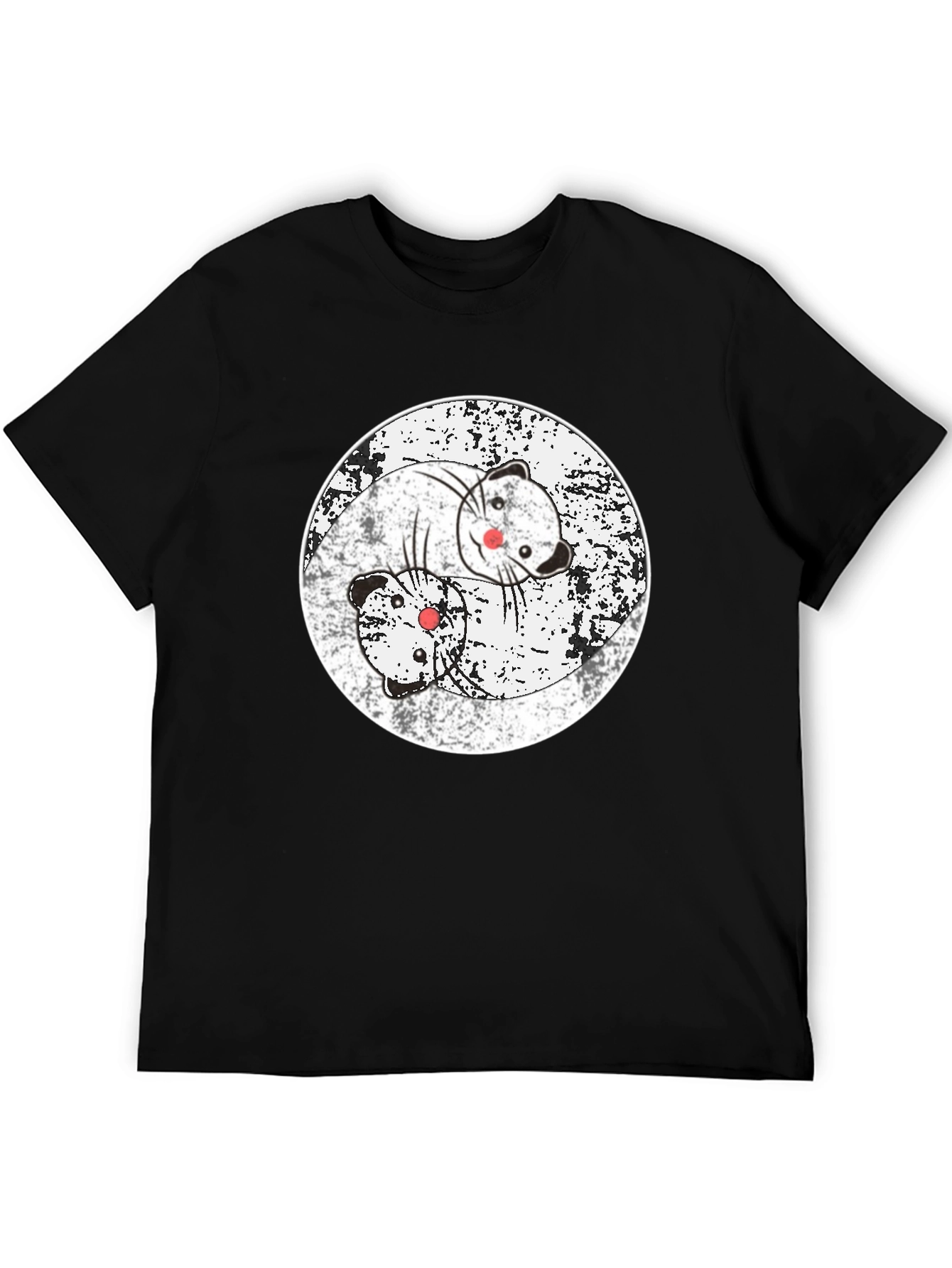 Yin Yang Ferret T-Shirt - Black Cotton Blend