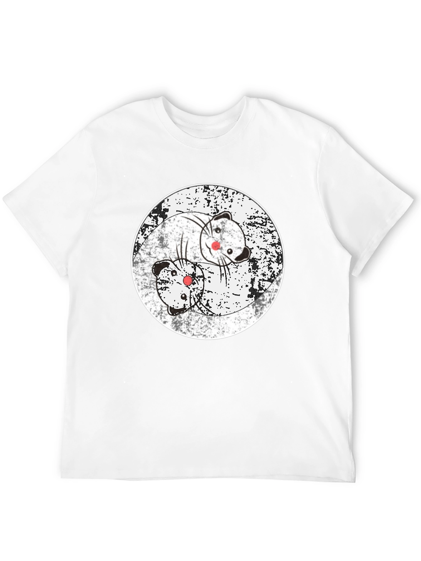 Yin Yang Ferret T-Shirt - Black Cotton Blend