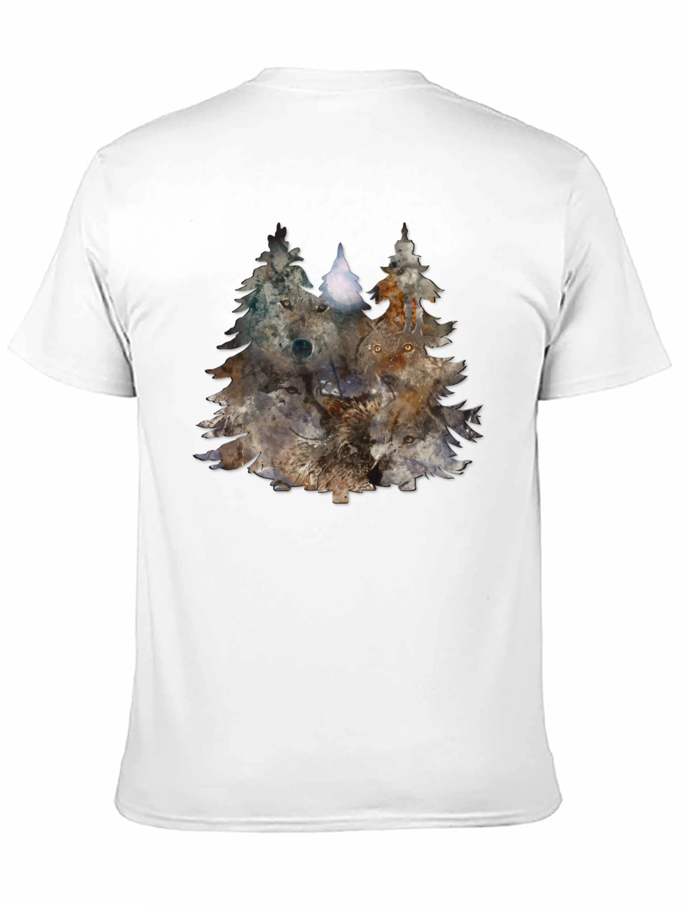 Wolf Pack Trees Graphic Tee - Nature Inspired Design