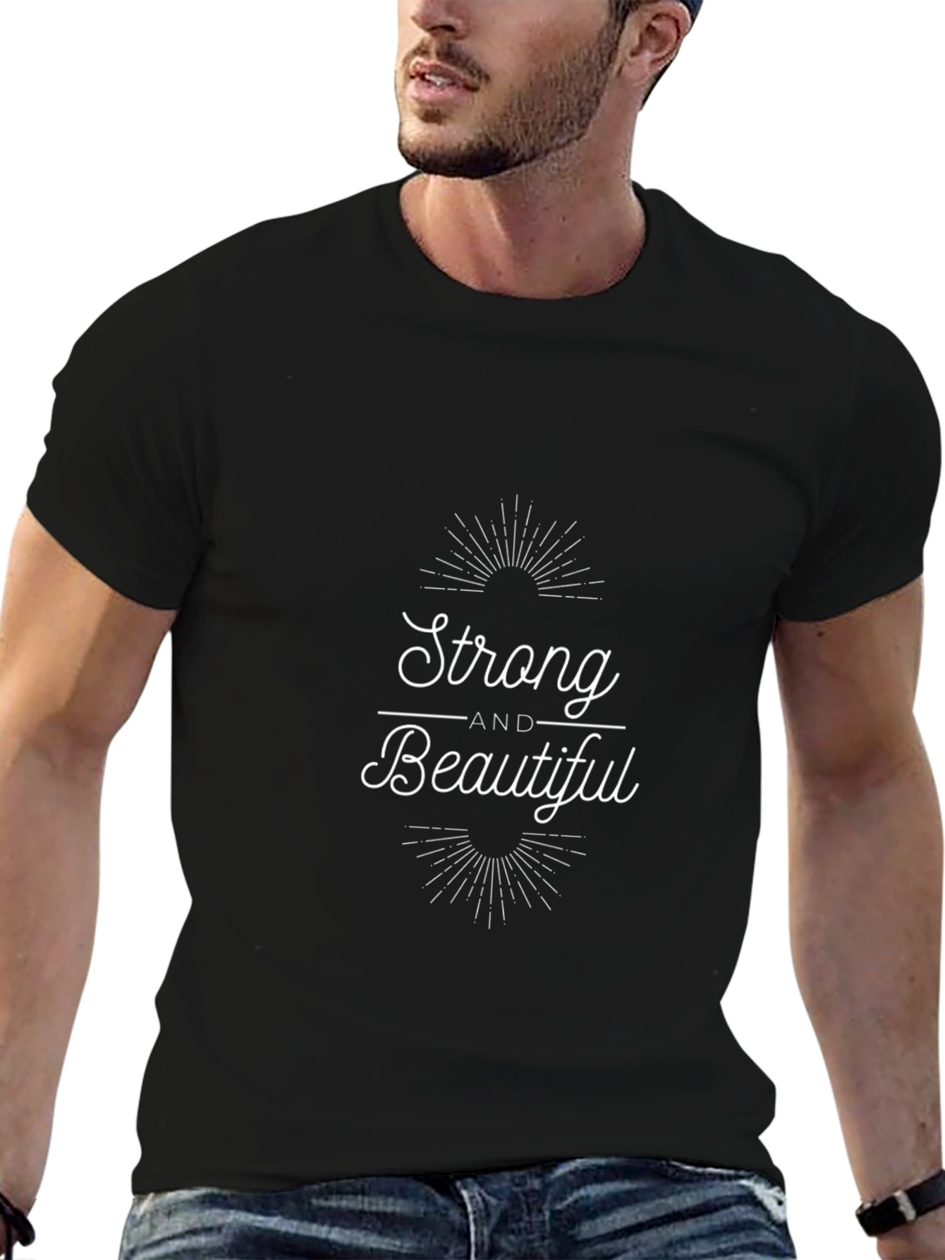 Strong and Beautiful Graphic Tee - Black