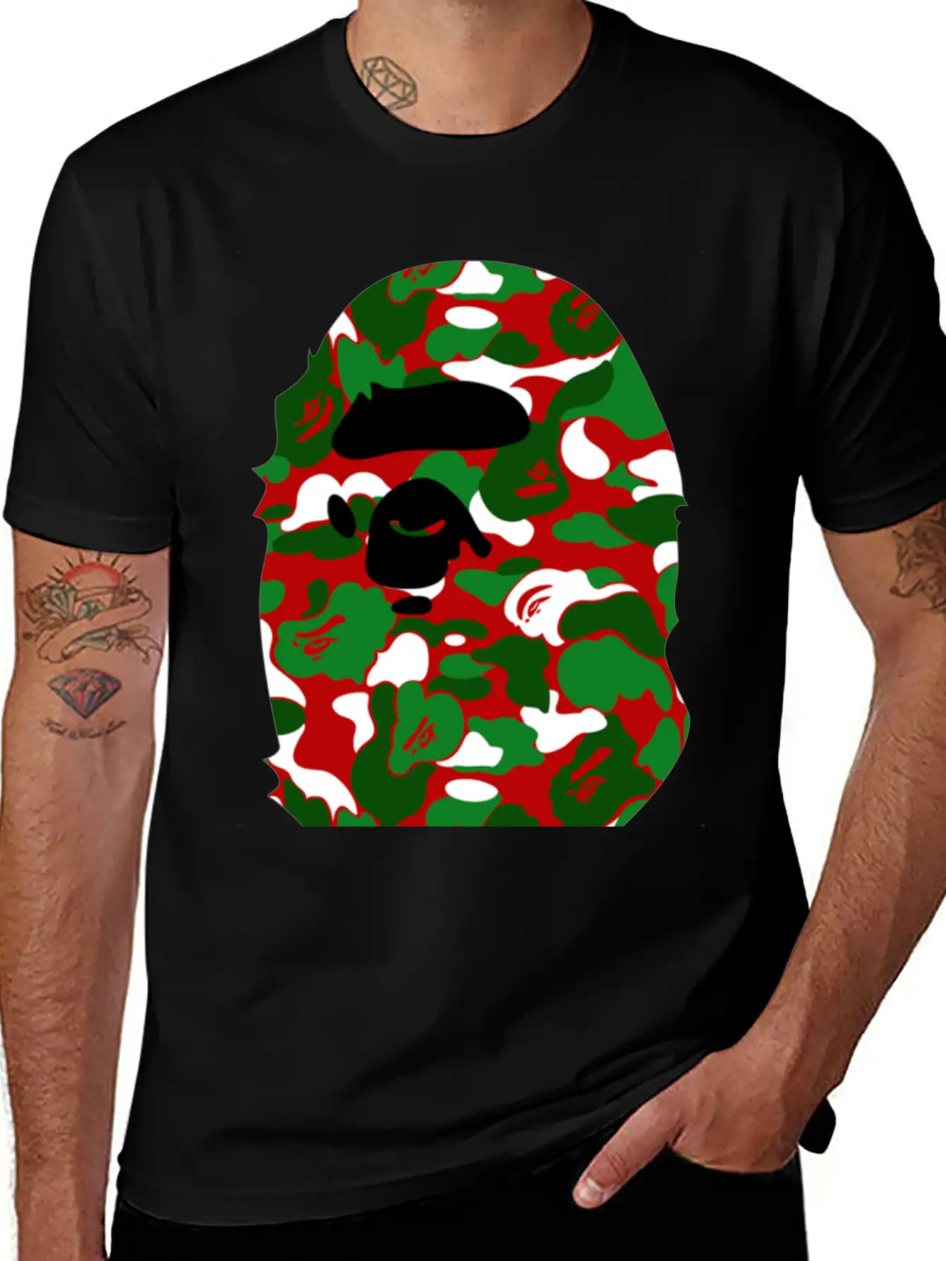 A Bathing Ape Camo Big Ape Head 2016 Basic Graphic T-Shirt – Daily Comfort In Soft Cotton