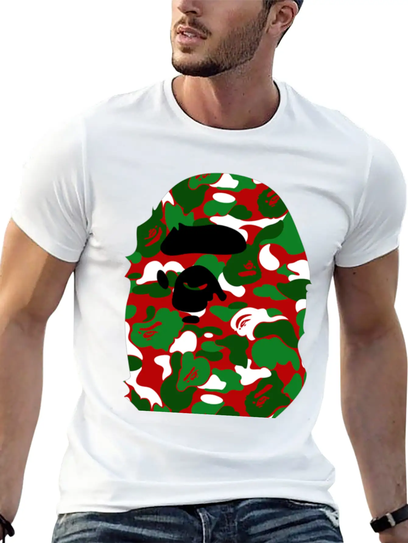 A Bathing Ape Camo Big Ape Head 2016 Basic Graphic T-Shirt – Daily Comfort In Soft Cotton