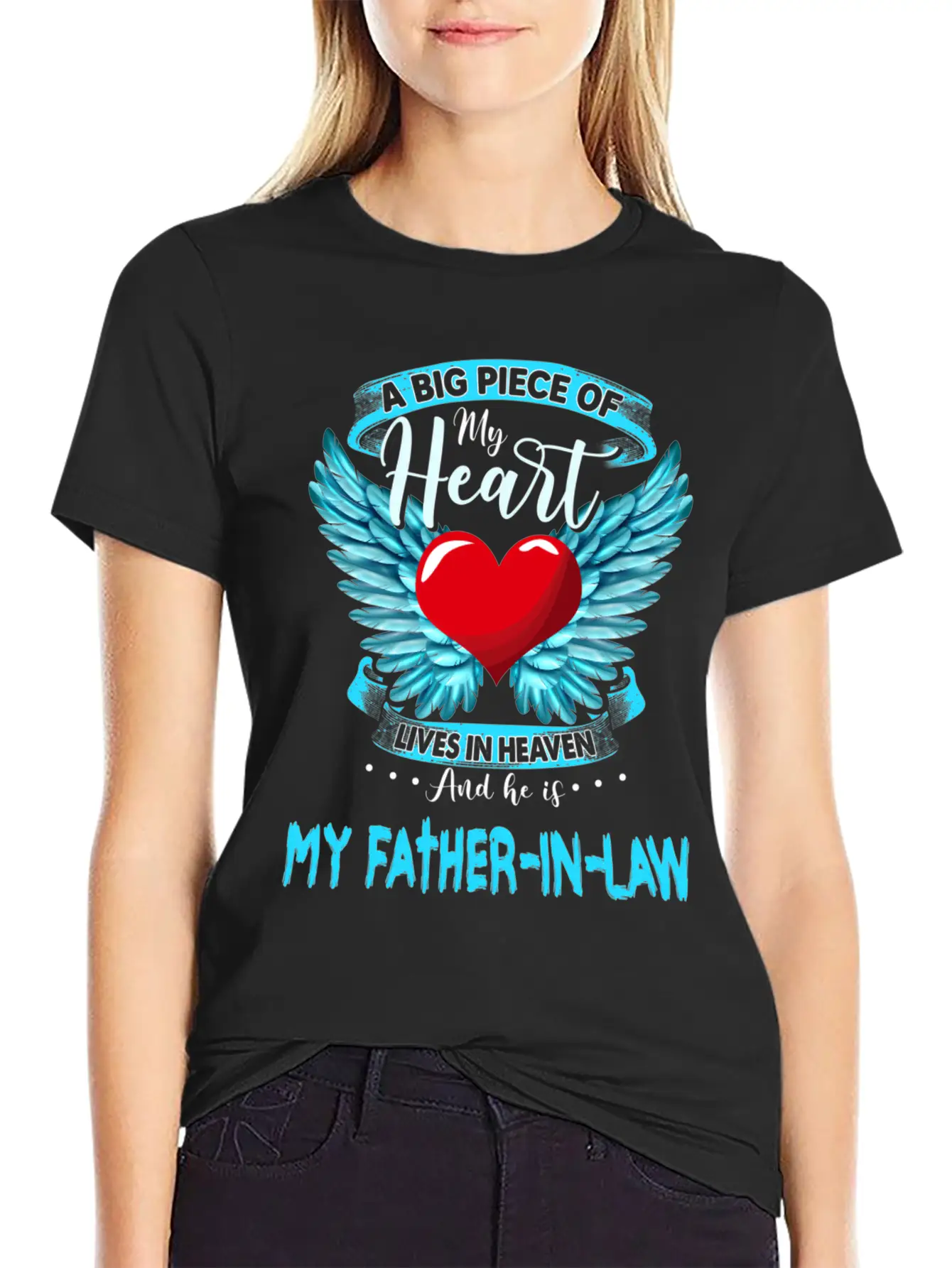 A Big Piece Of My Heart Lives In Heaven My Father Stylish Everyday T-Shirt – Unisex Basic Cotton Tee
